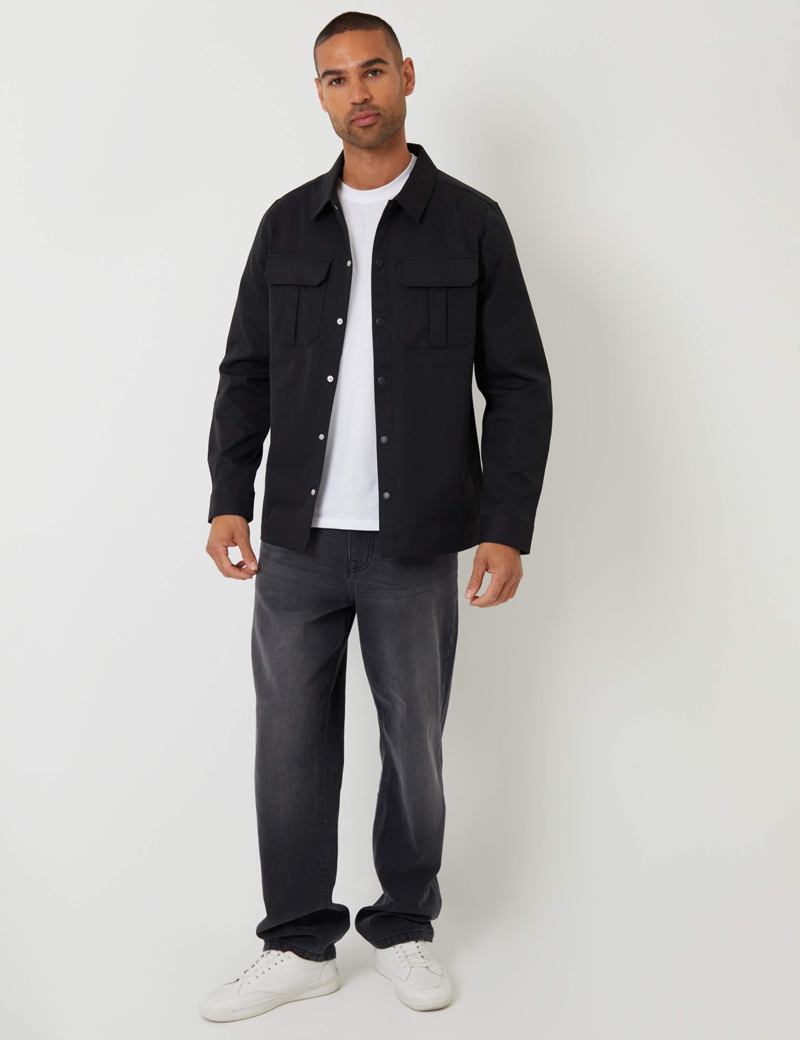Stretch Twill Patch Pocket Overshirt by Threadbare at M&S