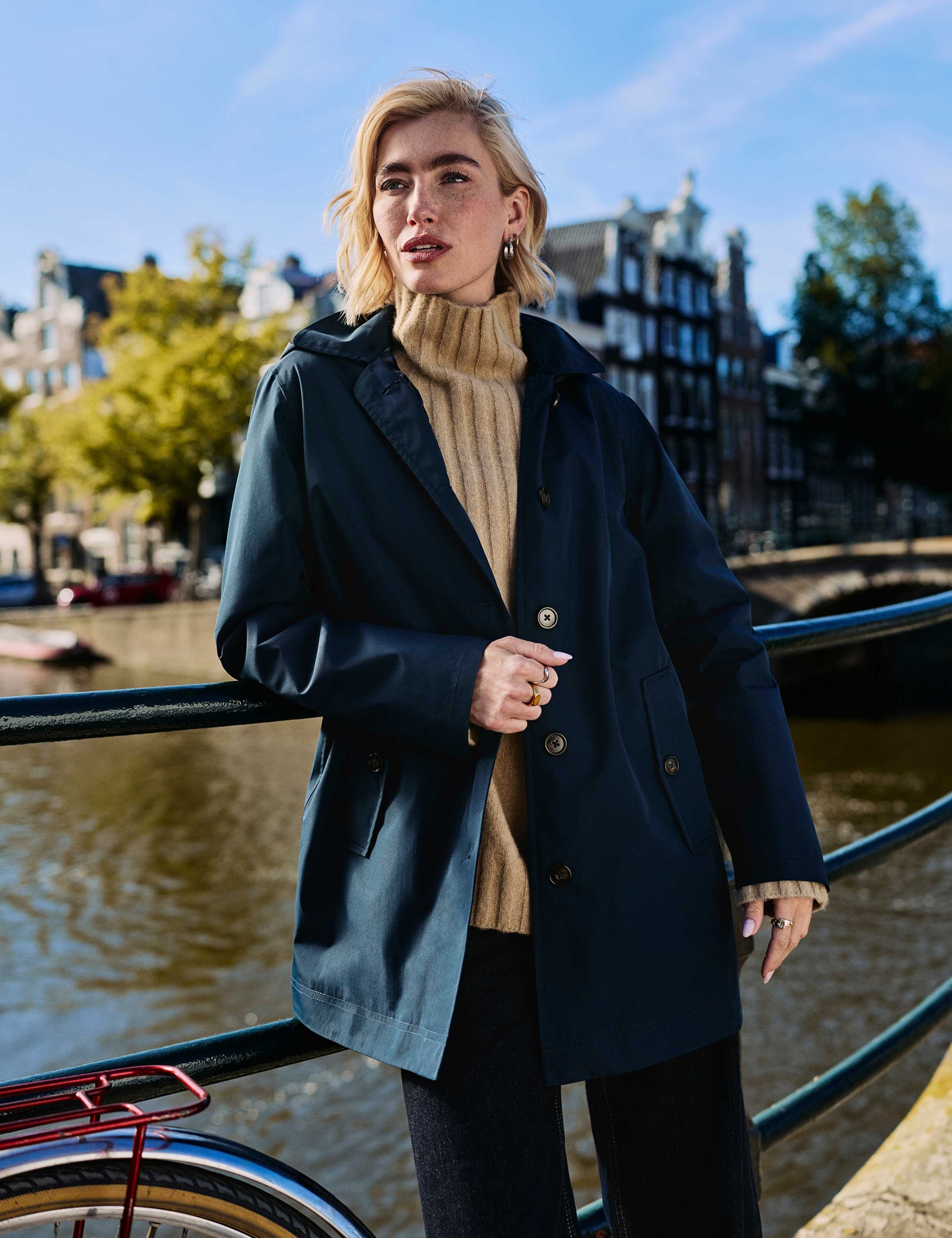 Waterproof Hooded Longline Trench Mac 1 of 8