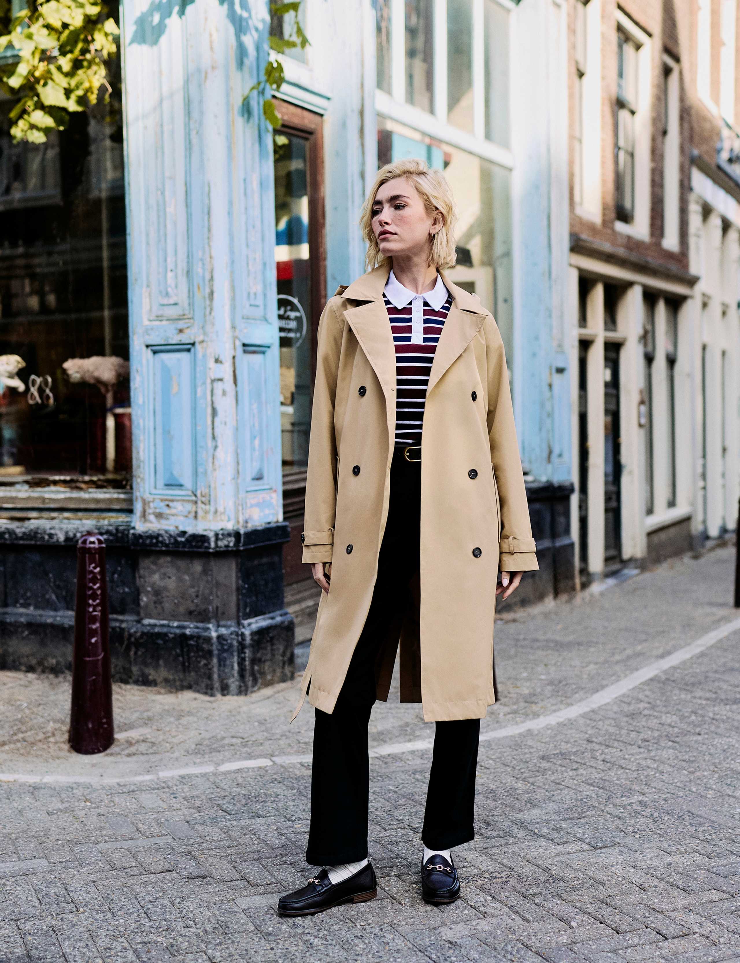 Waterproof Belted Hooded Longline Trench Coat 1 of 8