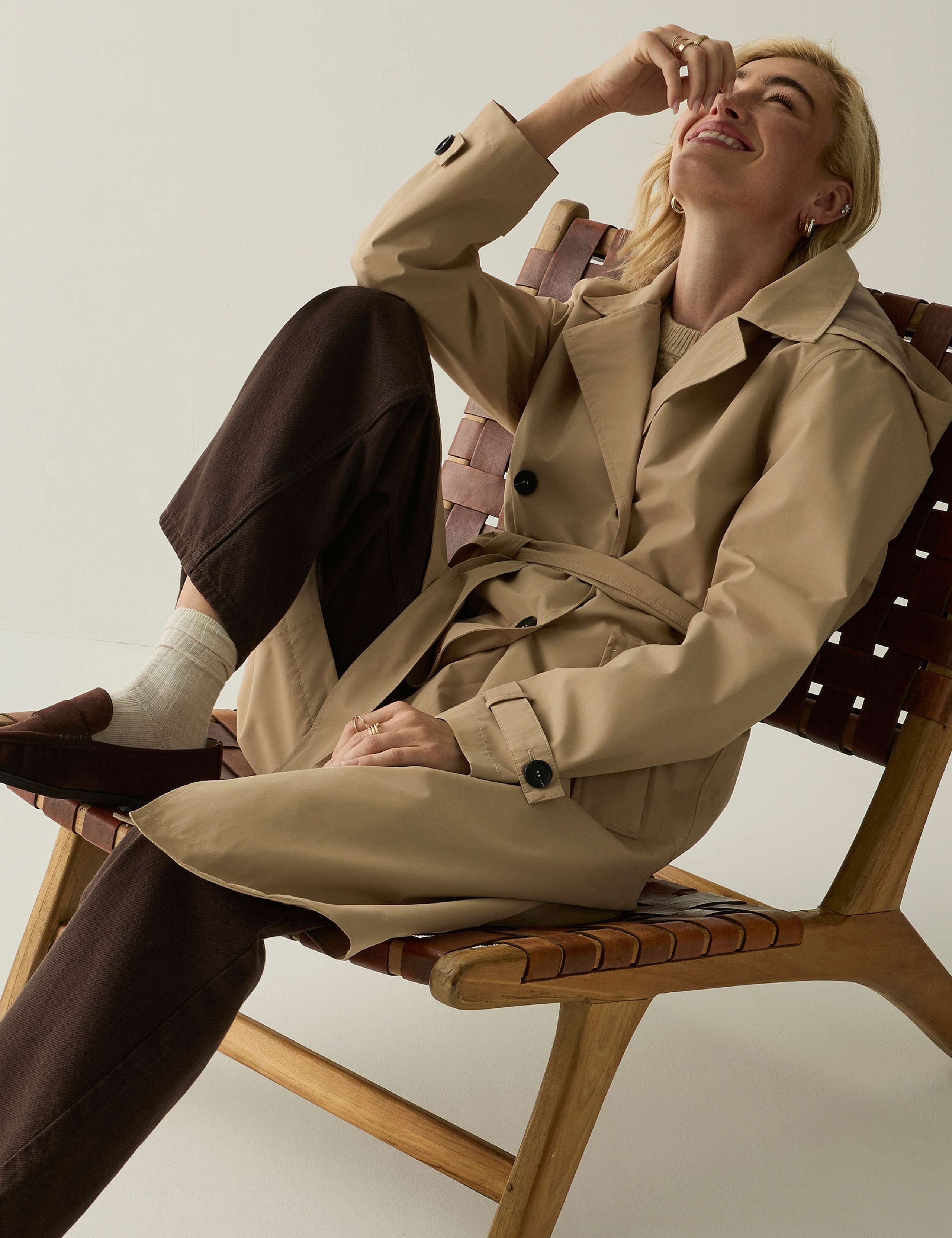 Waterproof Belted Hooded Longline Trench Coat 5 of 8