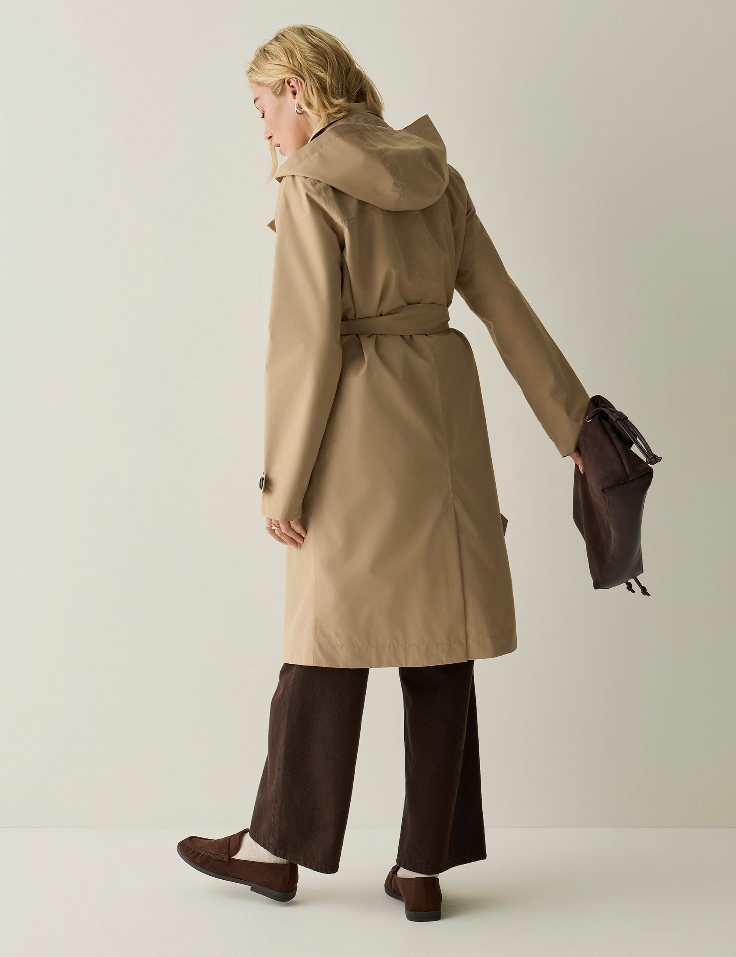 Waterproof Belted Hooded Longline Trench Coat 8 of 8