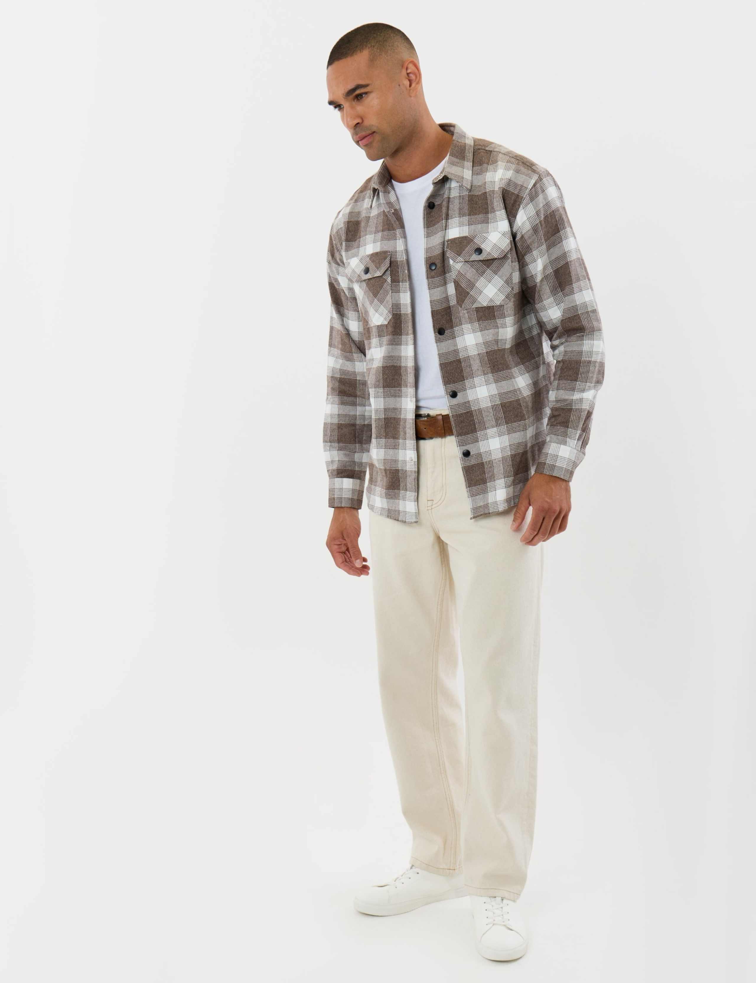 Relaxed Fit Pure Cotton Checked Patch Pocket Shirt 3 of 6