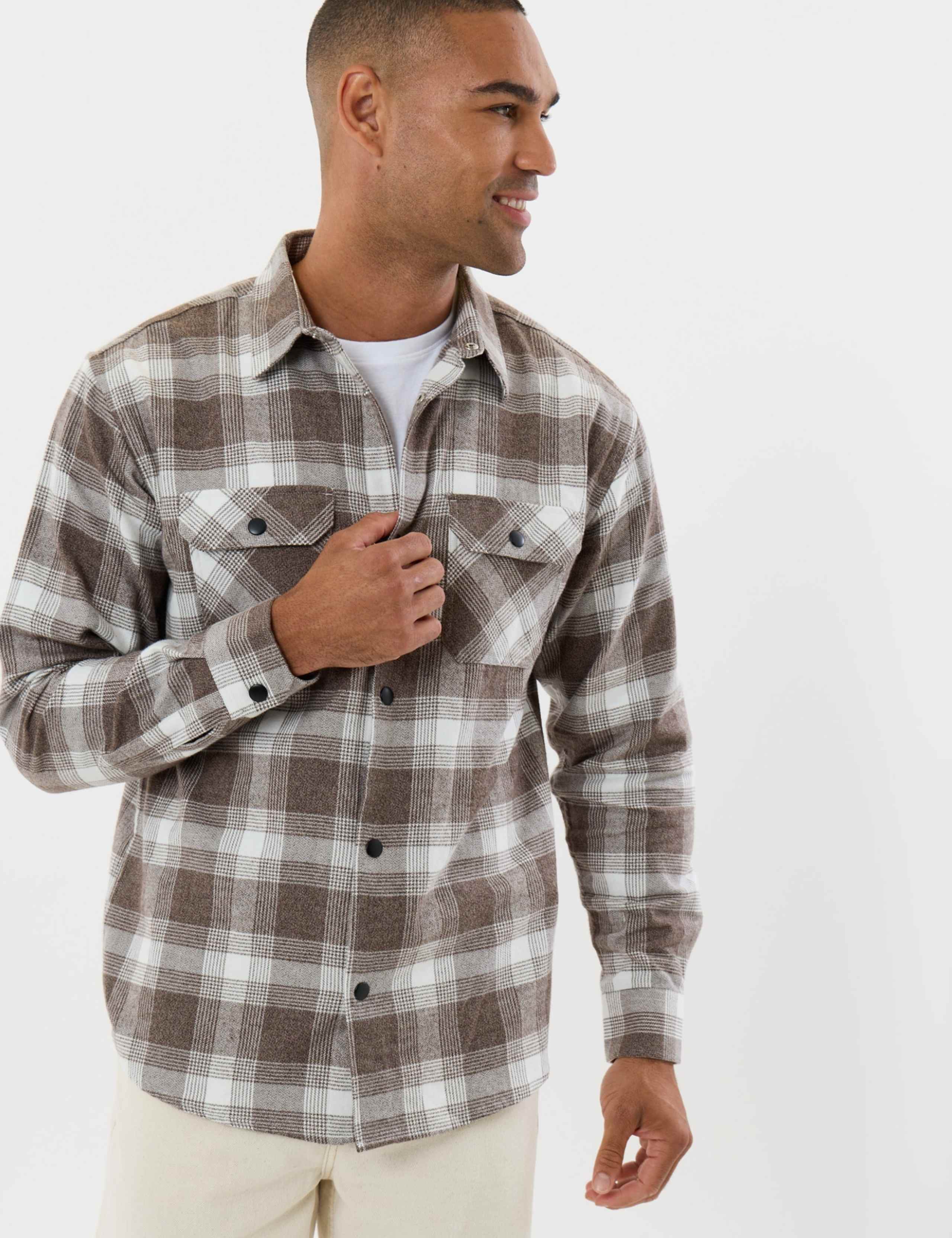 Relaxed Fit Pure Cotton Checked Patch Pocket Shirt 4 of 6