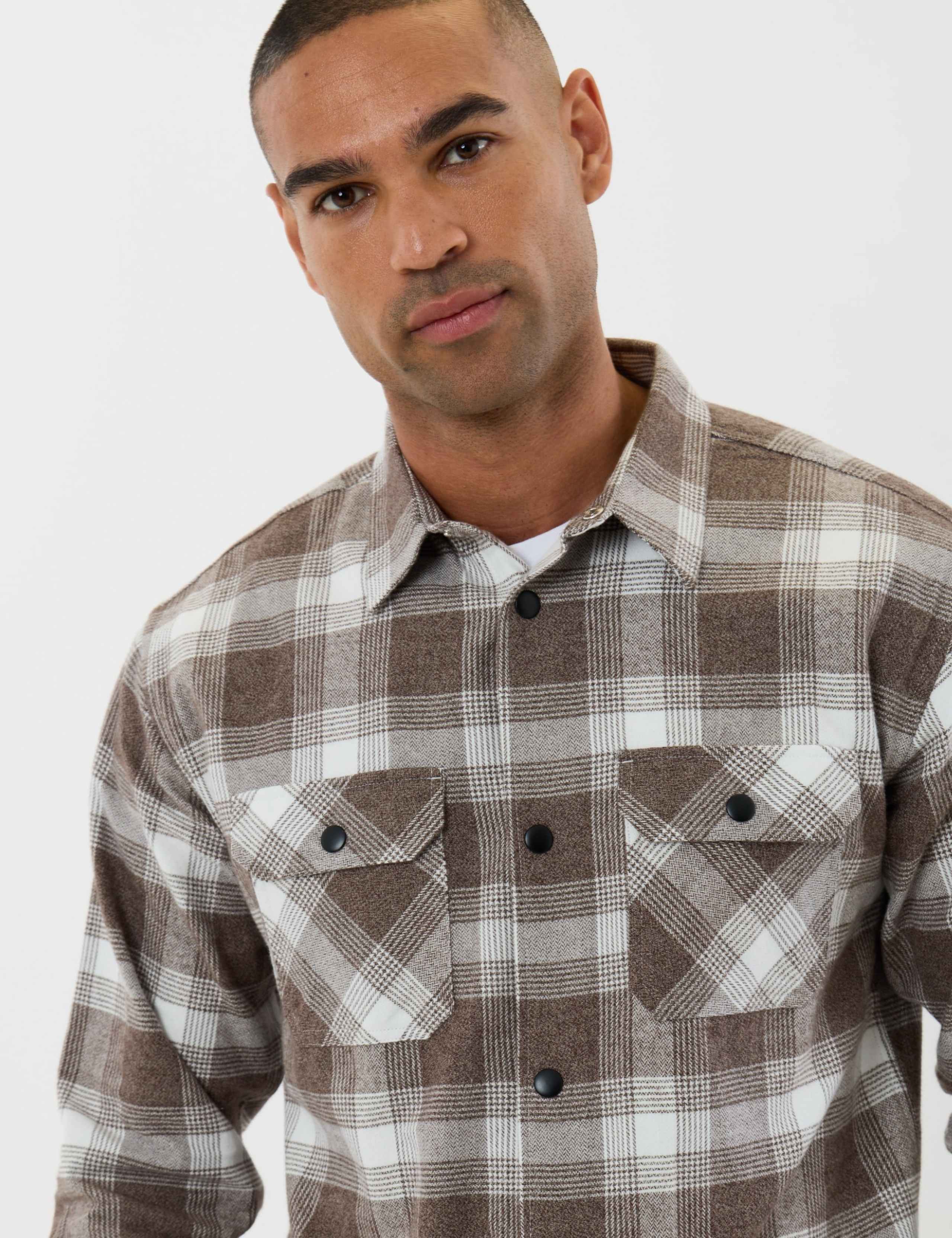 Relaxed Fit Pure Cotton Checked Patch Pocket Shirt 5 of 6