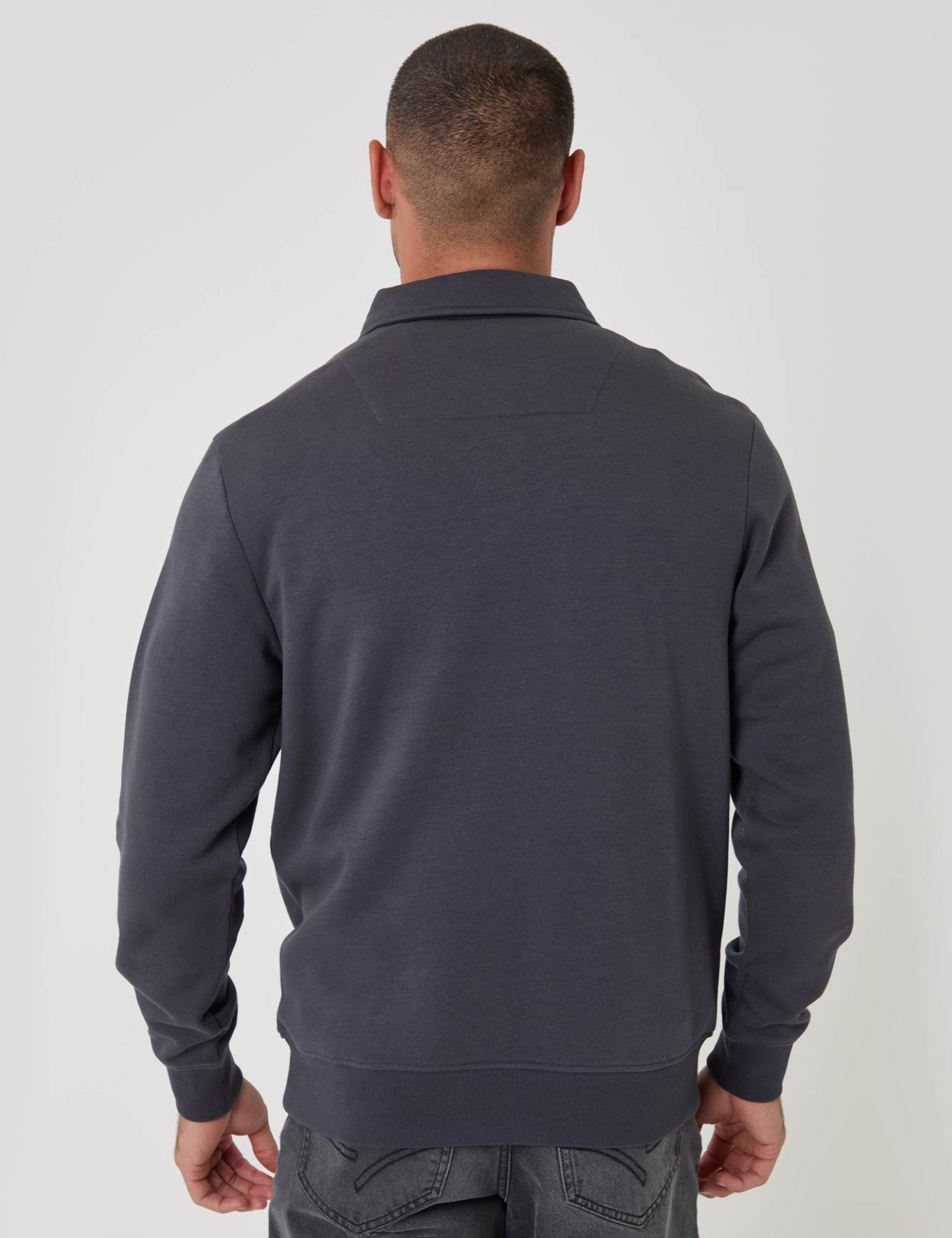 Cotton Rich Quarter Zip Polo Sweatshirt 5 of 5