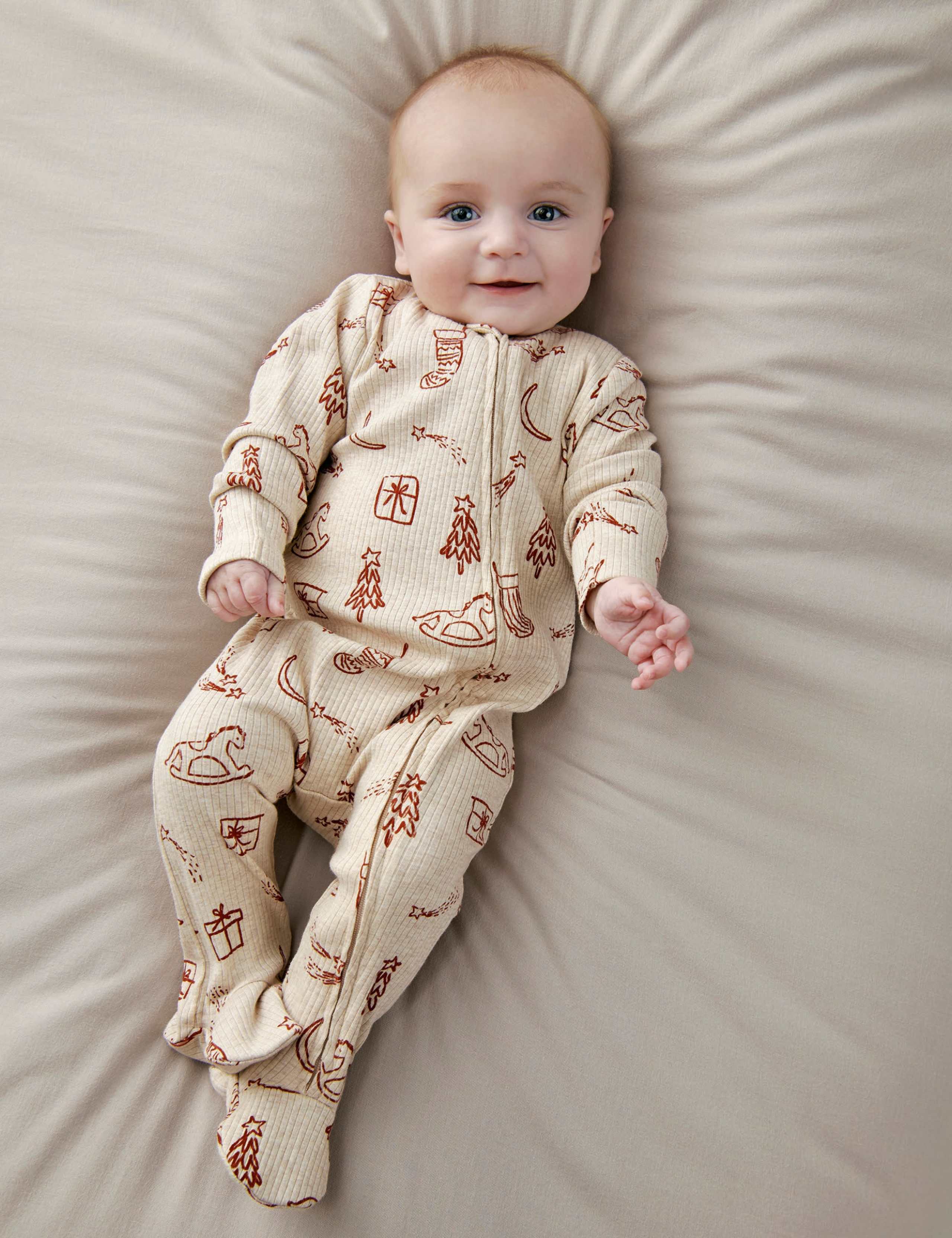 Cotton Rich Christmas Sleepsuit 1 of 8