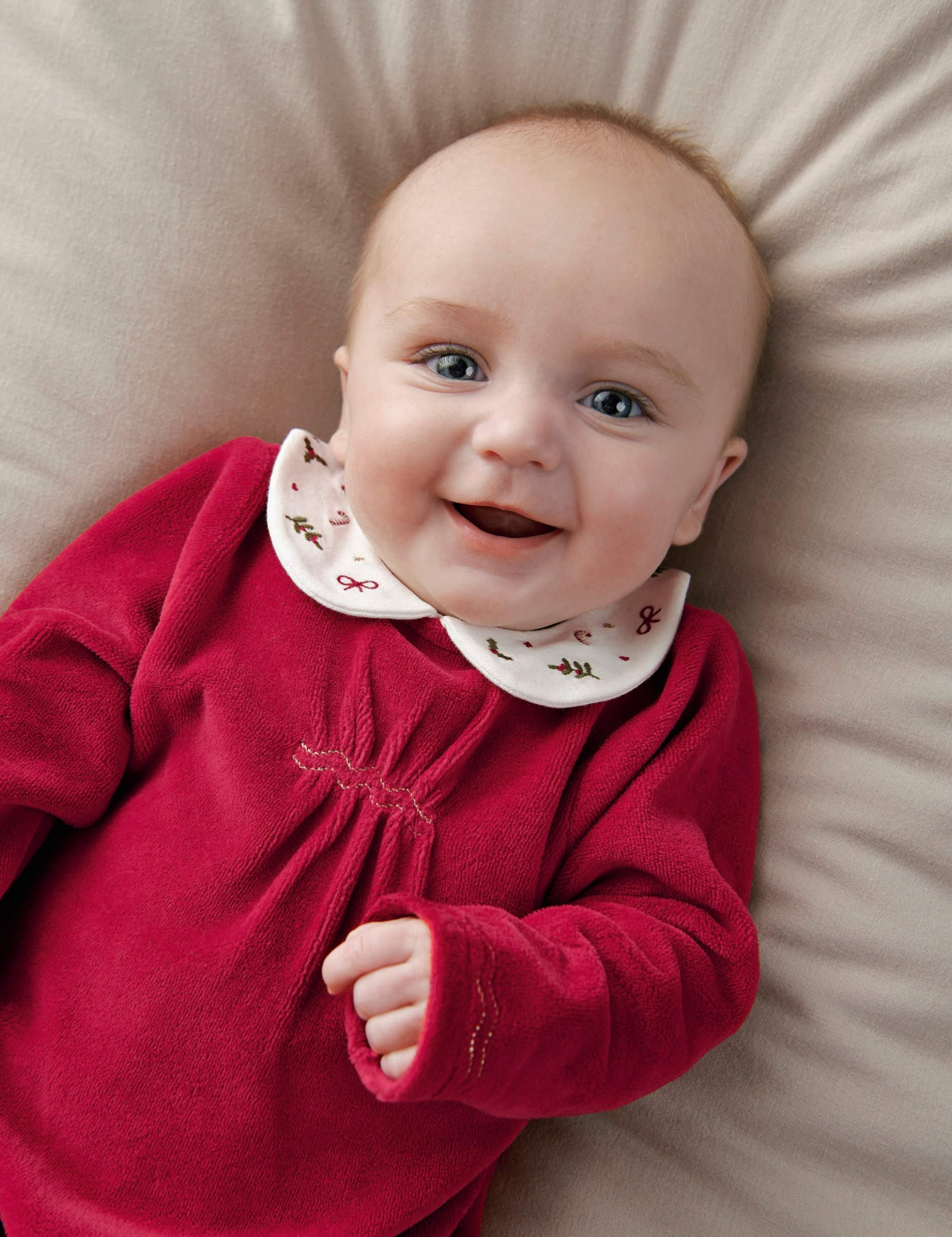 Velour Embroidered Christmas Sleepsuit 4 of 10