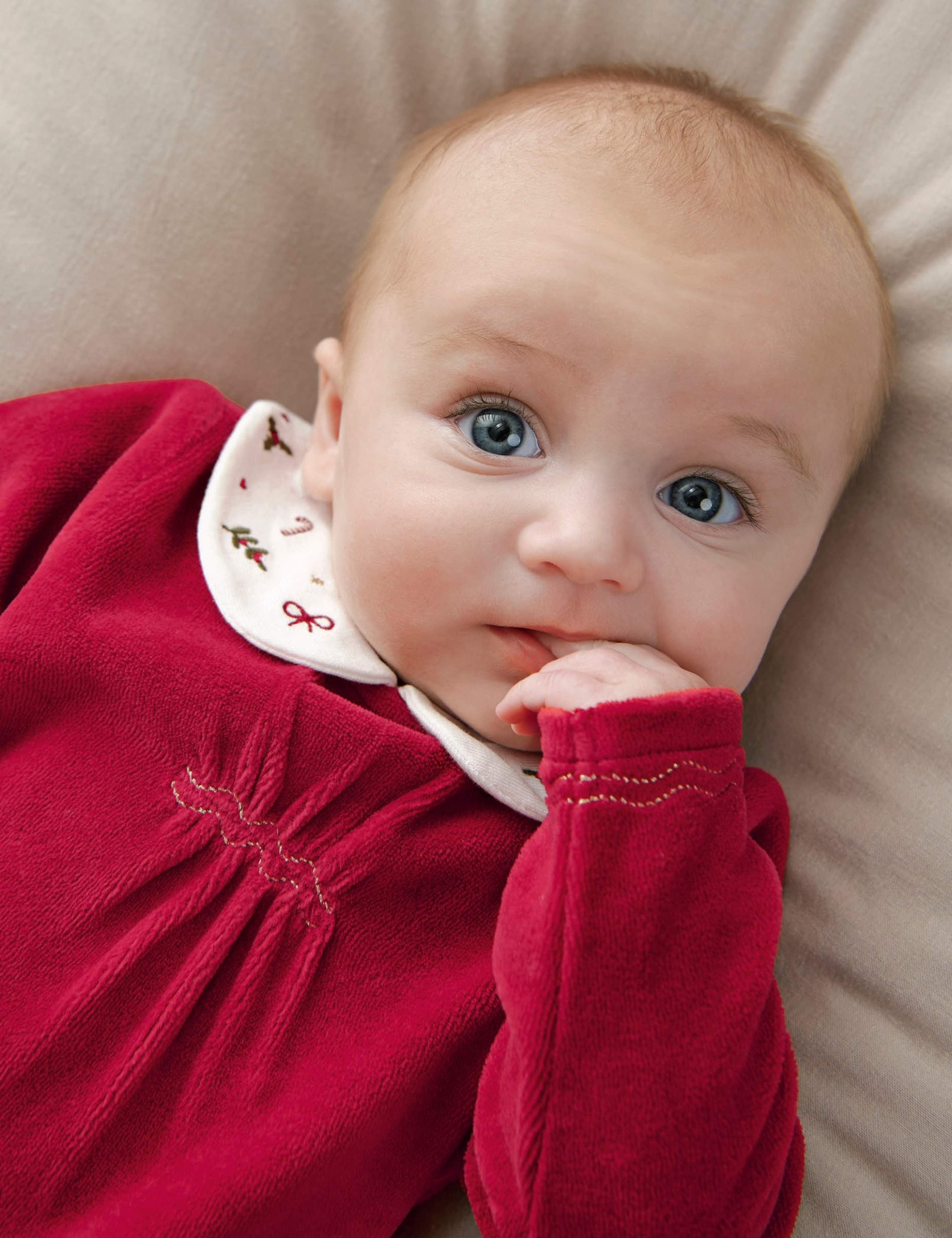 Velour Embroidered Christmas Sleepsuit 5 of 10