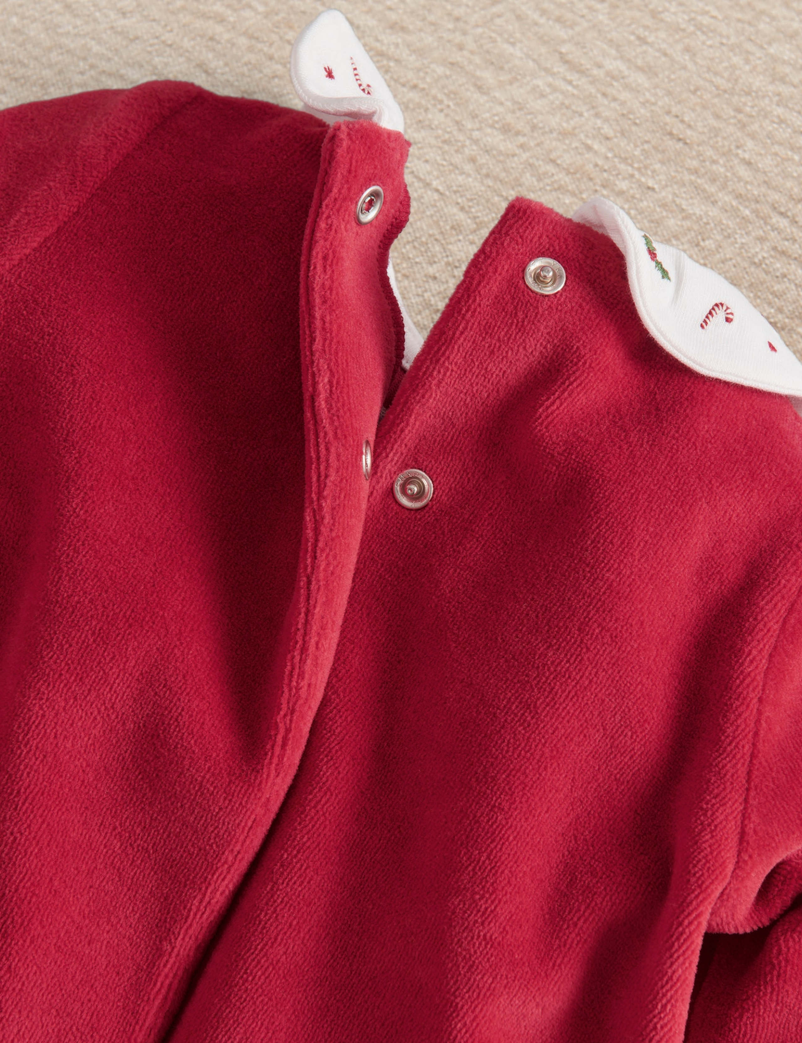 Velour Embroidered Christmas Sleepsuit 10 of 10