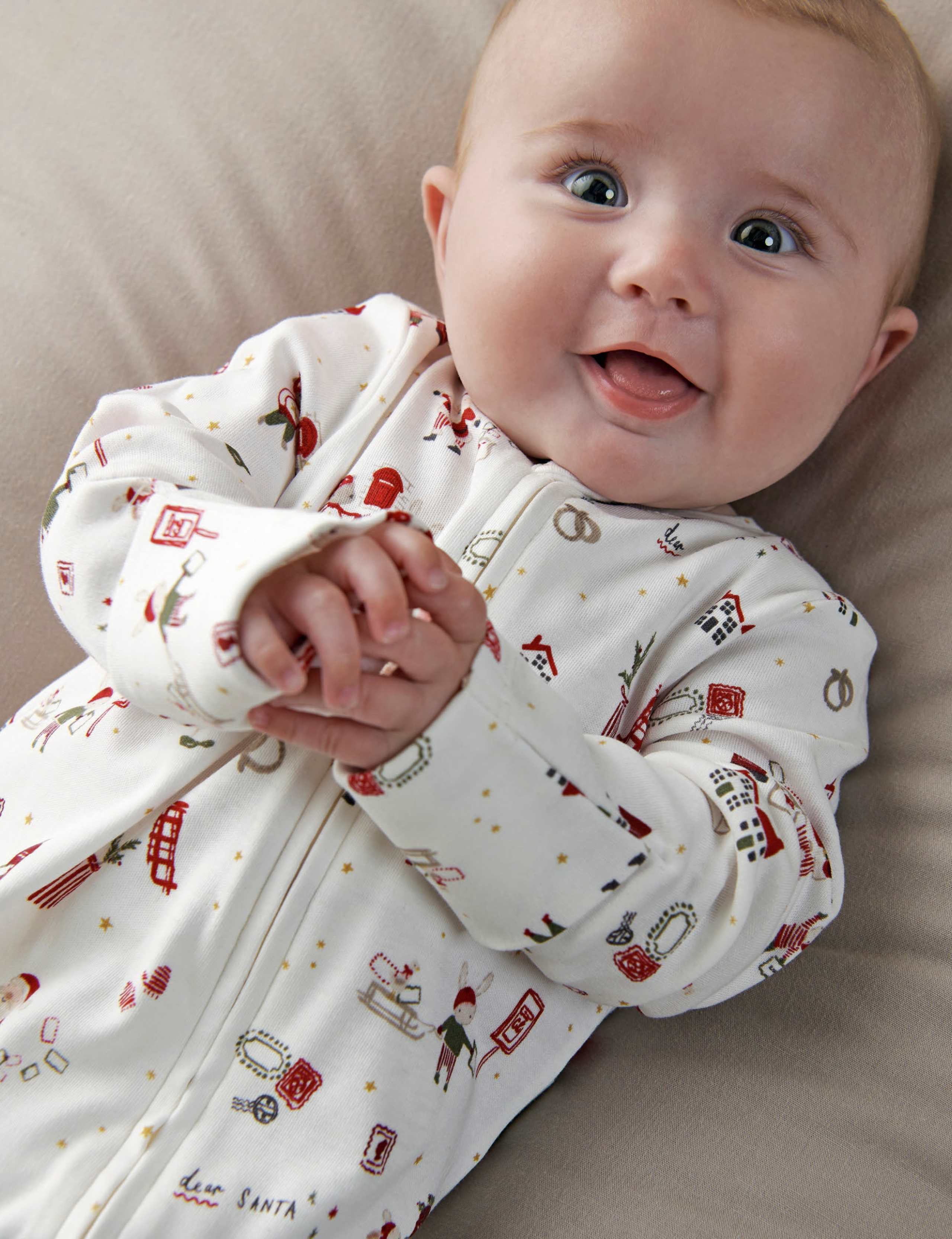 Santa Christmas Print Sleepsuit 4 of 8