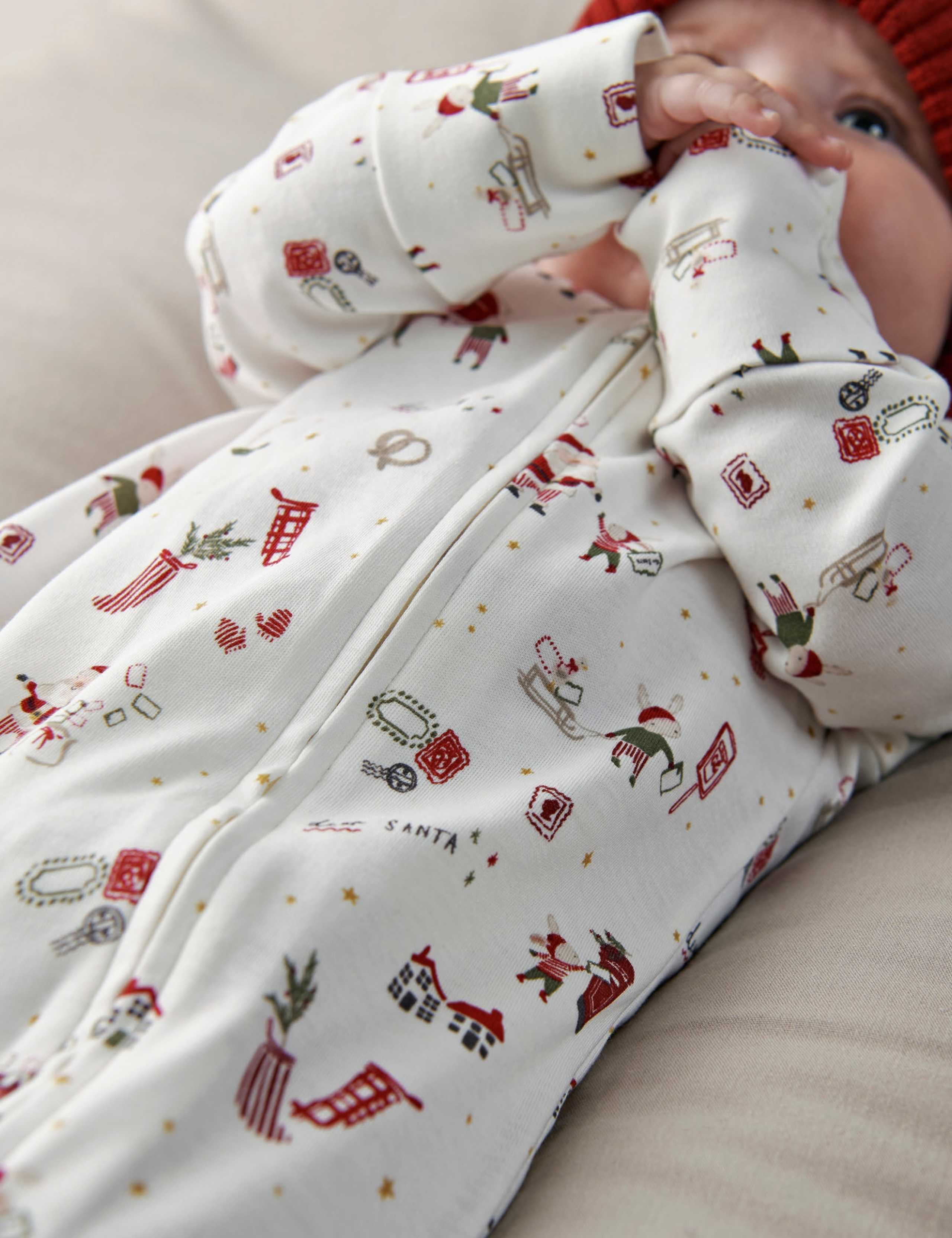 Santa Christmas Print Sleepsuit 5 of 8