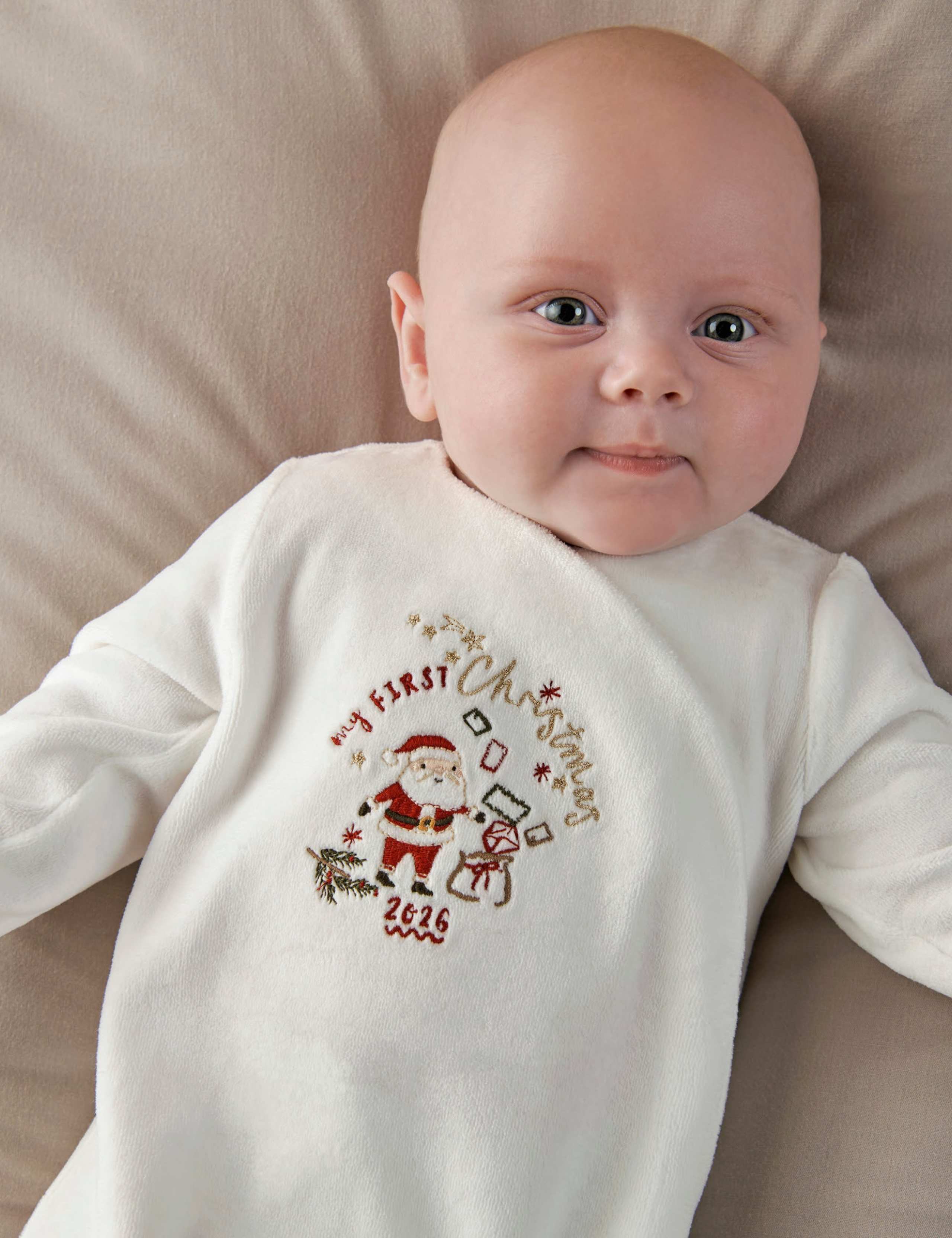 My First Christmas 2026 Velour Sleepsuit 4 of 8