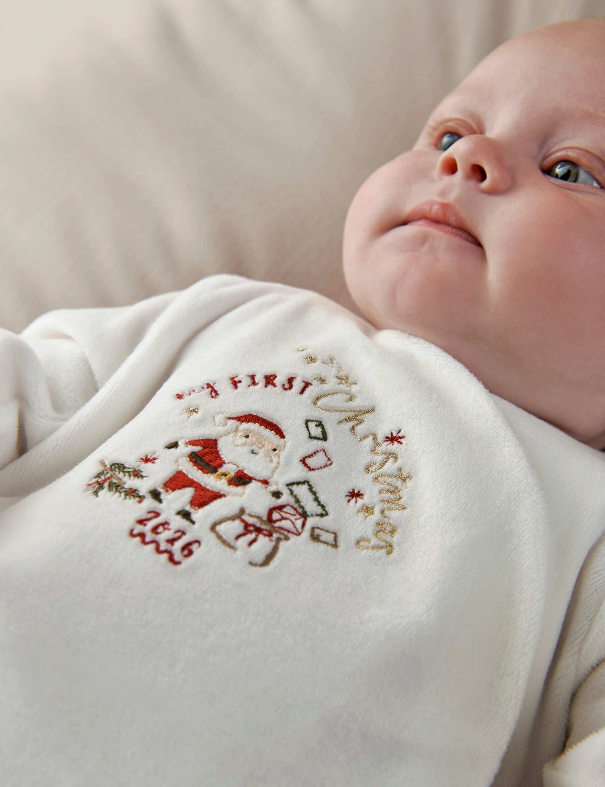 My First Christmas 2026 Velour Sleepsuit 5 of 8