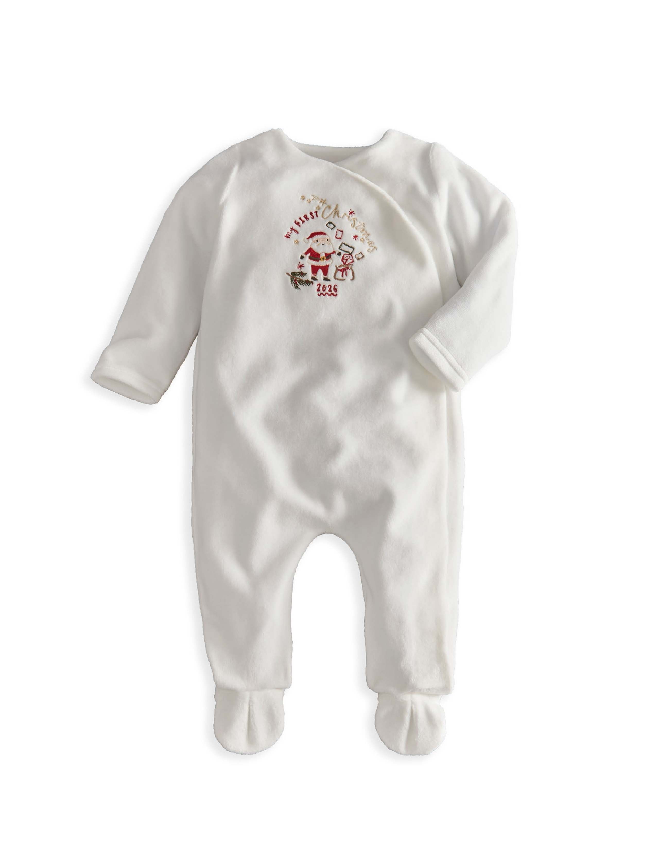 My First Christmas 2026 Velour Sleepsuit 2 of 8