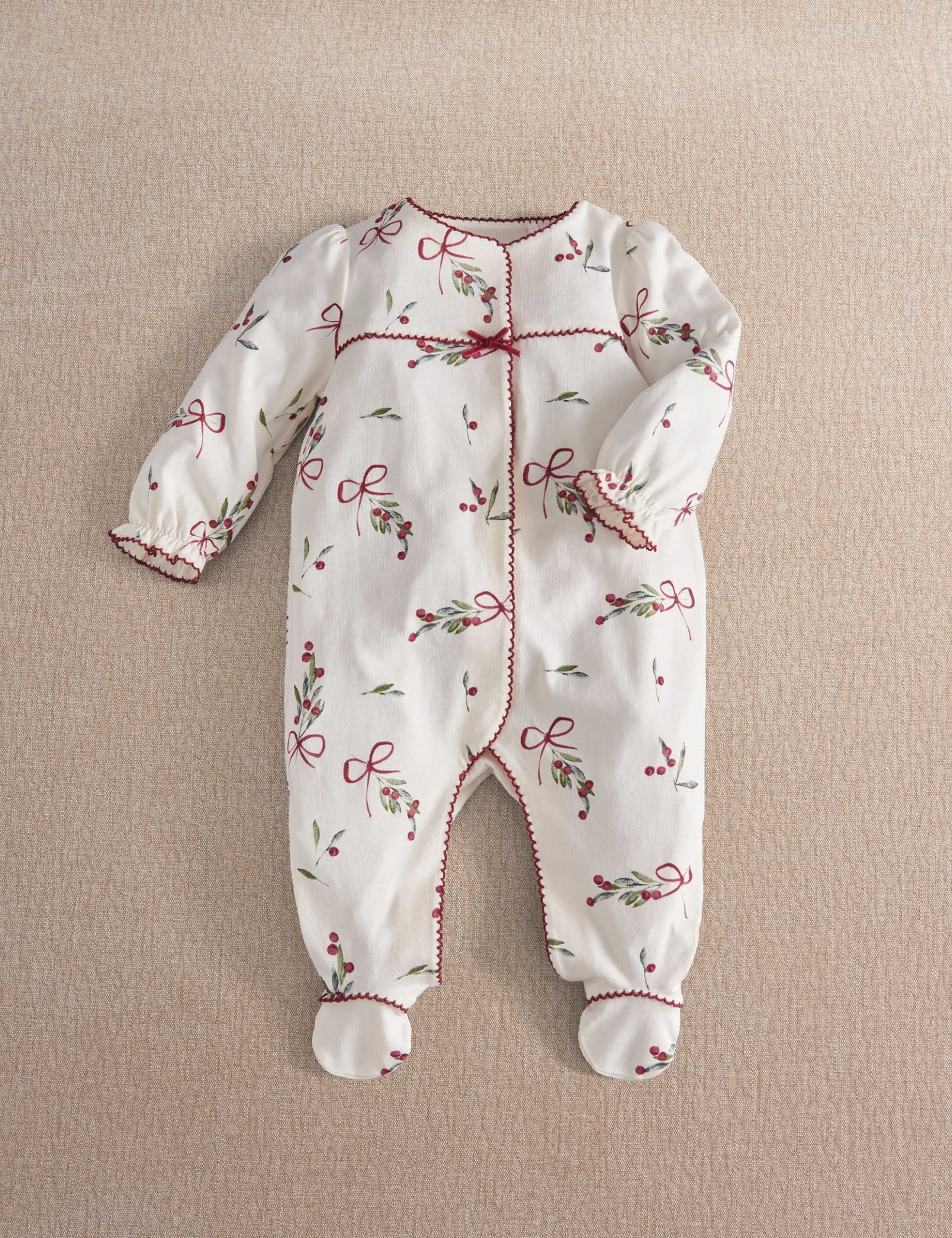 Bow Print Christmas Sleepsuit 3 of 8