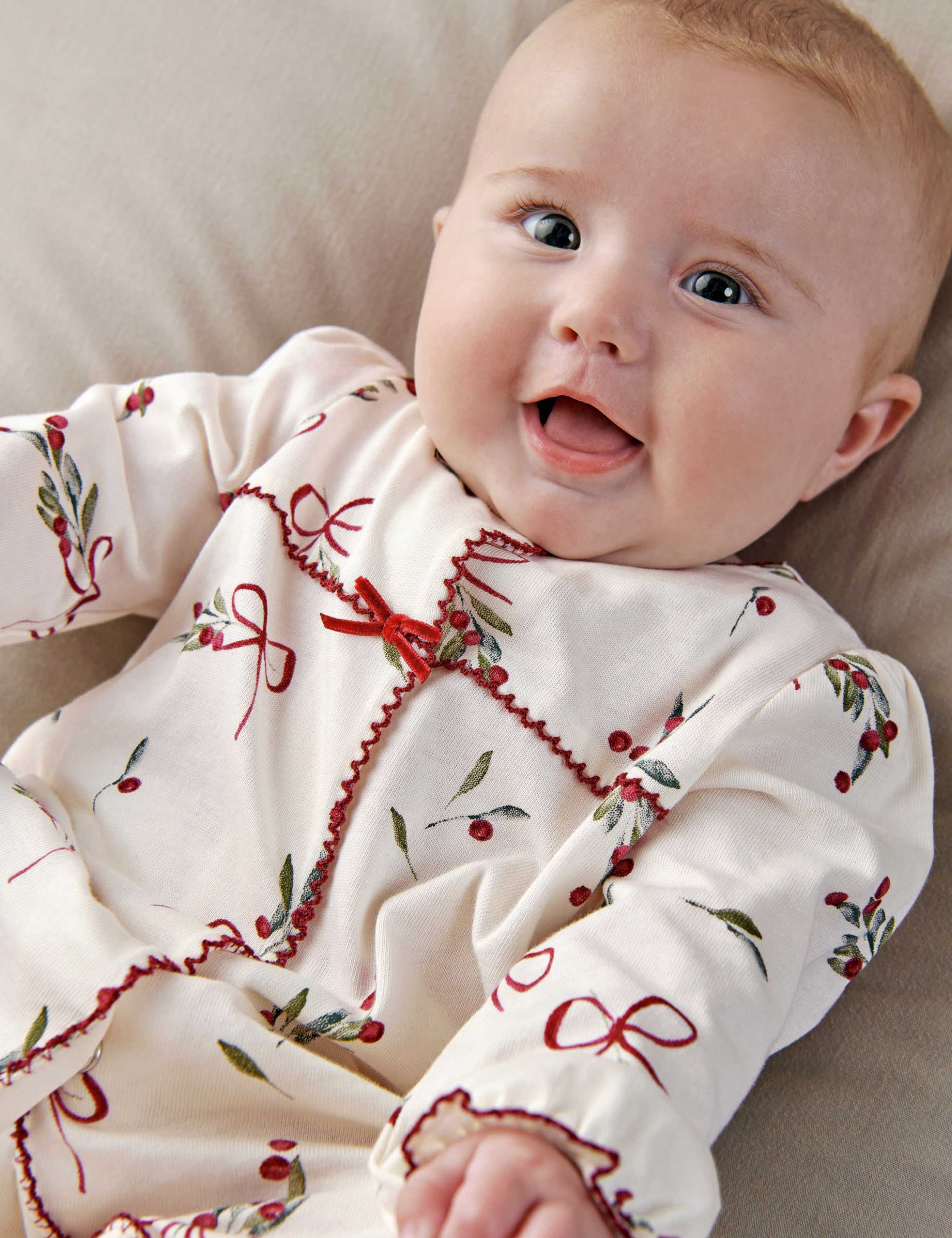 Bow Print Christmas Sleepsuit 4 of 8