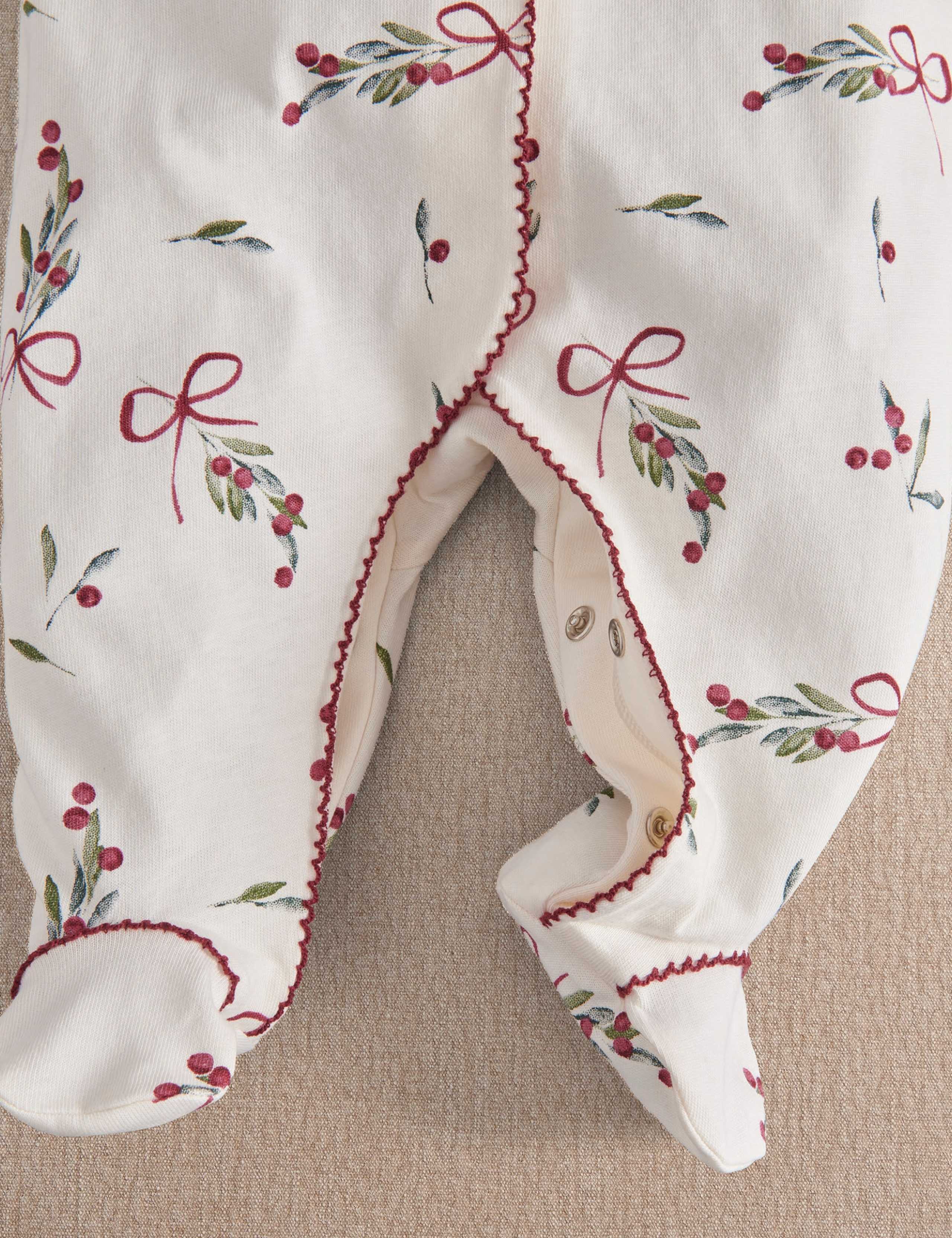 Bow Print Christmas Sleepsuit 6 of 8