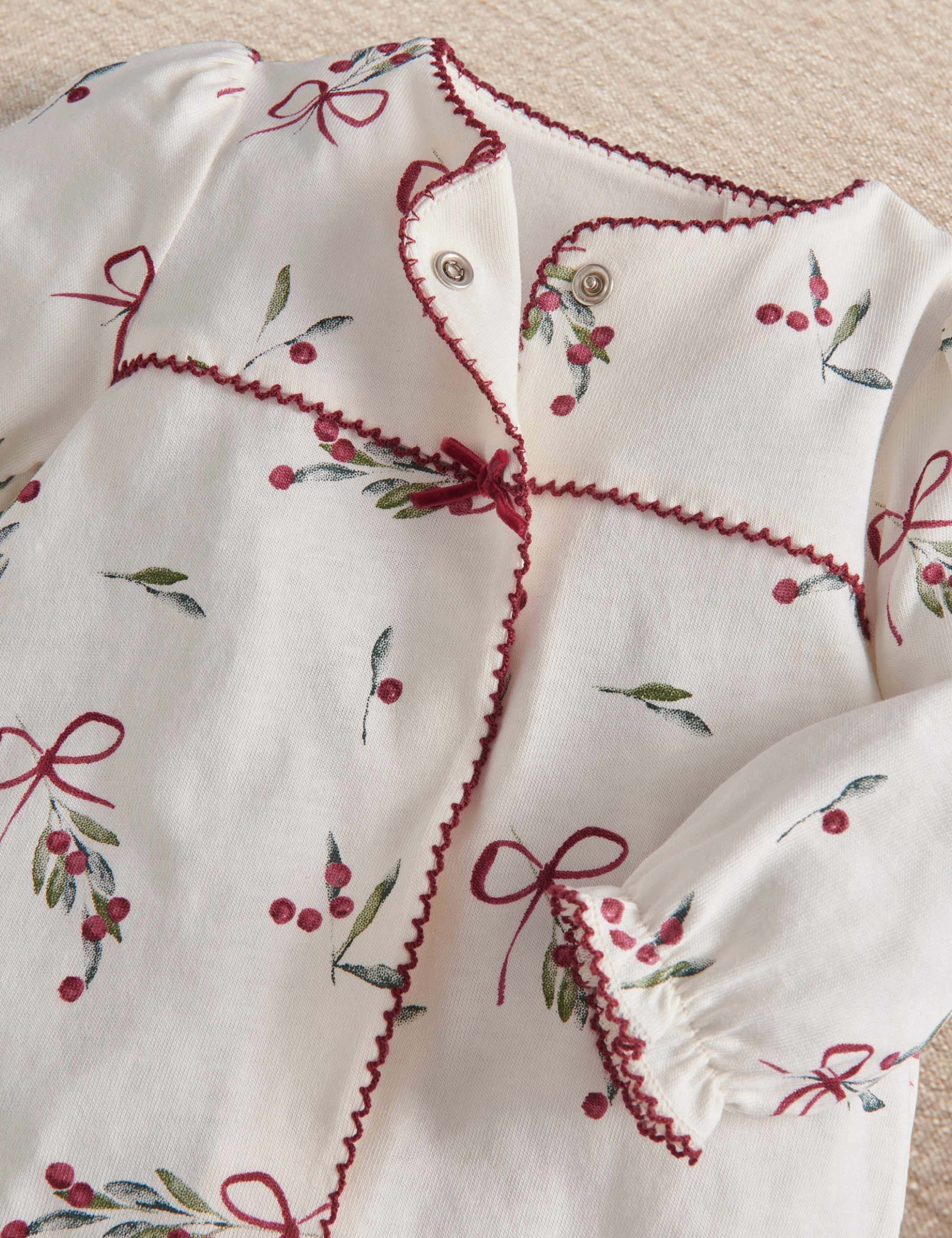 Bow Print Christmas Sleepsuit 8 of 8