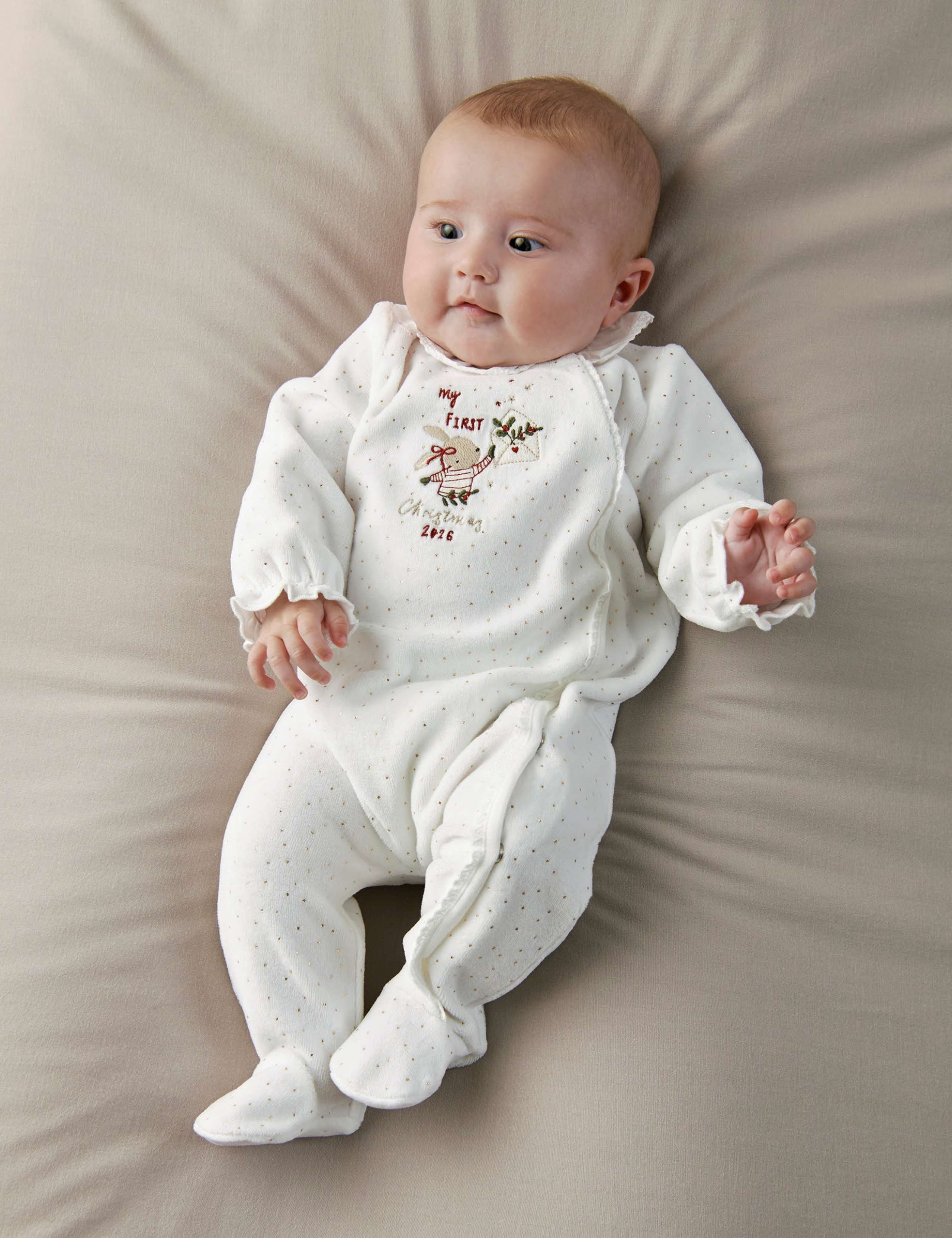 My First Christmas 2026 Bunny Sleepsuit 1 of 8