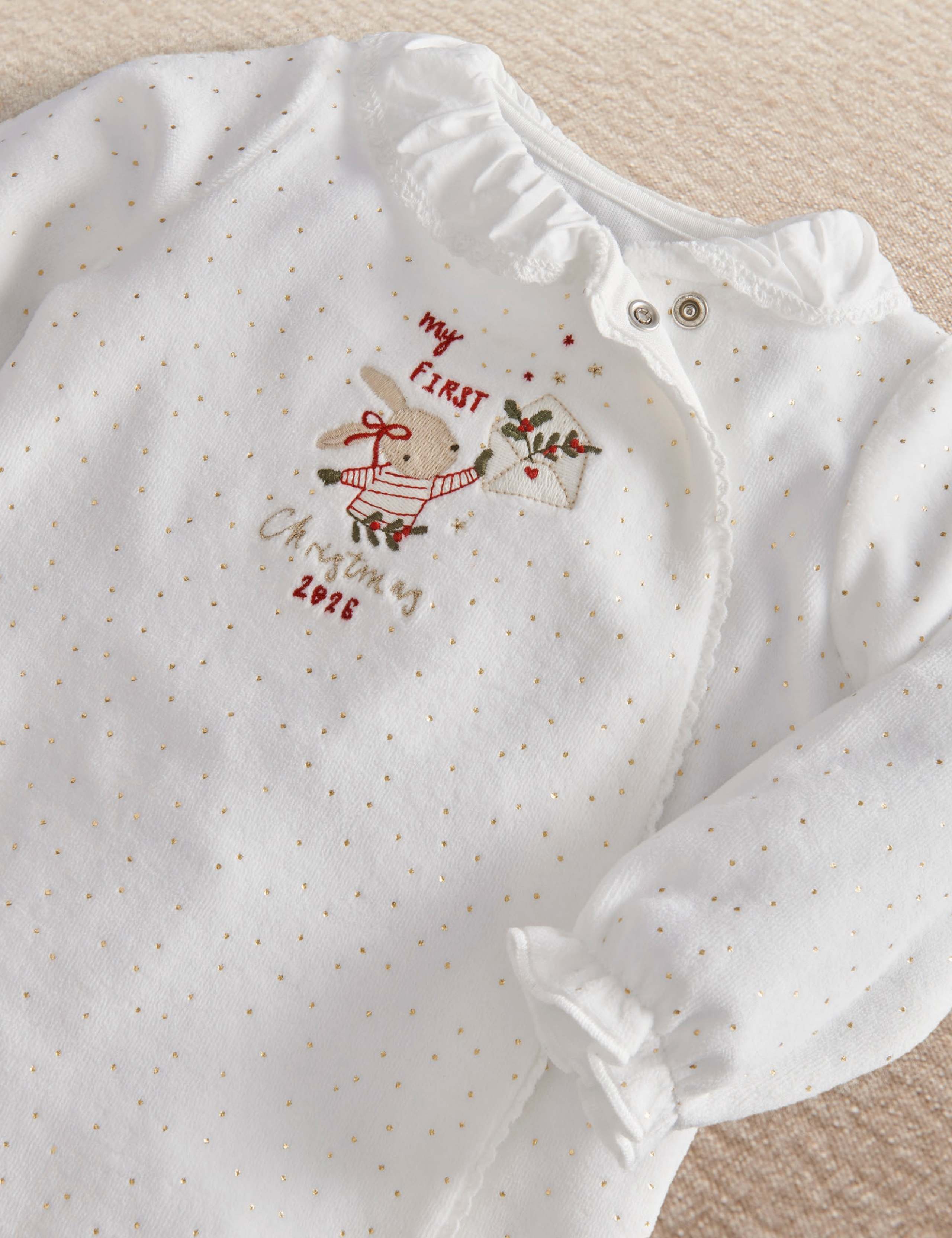 My First Christmas 2026 Bunny Sleepsuit 7 of 8