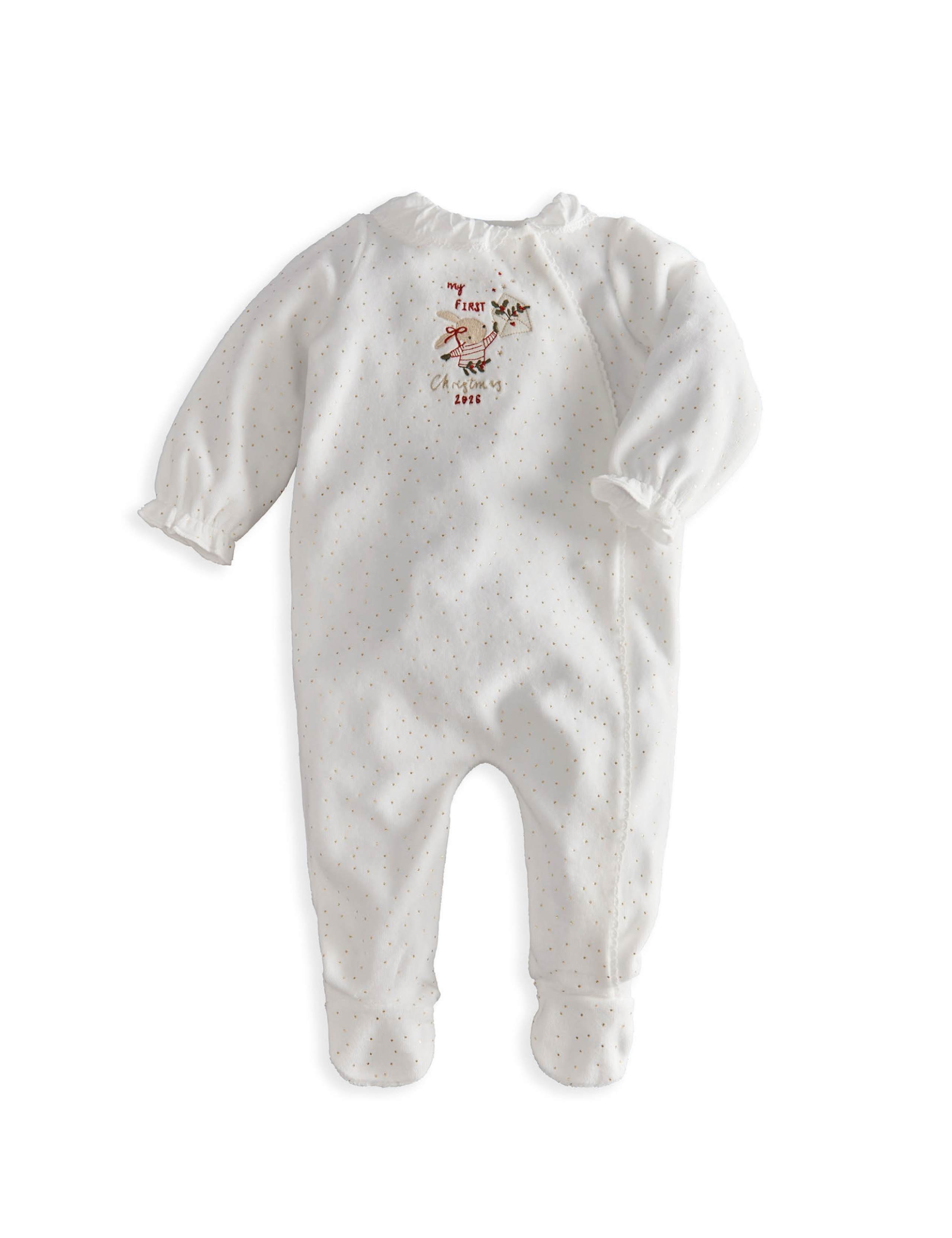 My First Christmas 2026 Bunny Sleepsuit 2 of 8