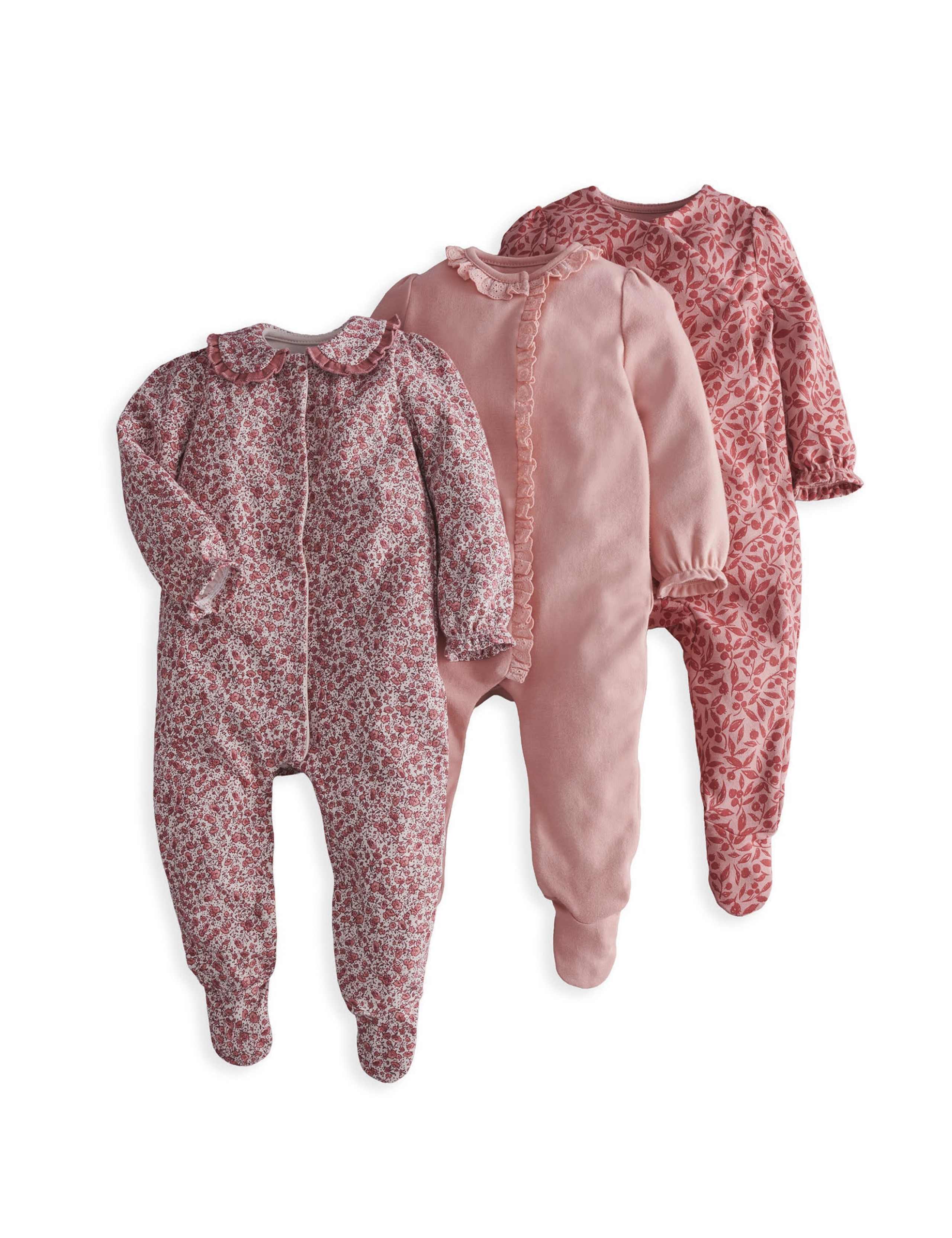 3 Pack Trailing Floral Sleepsuits 2 of 4