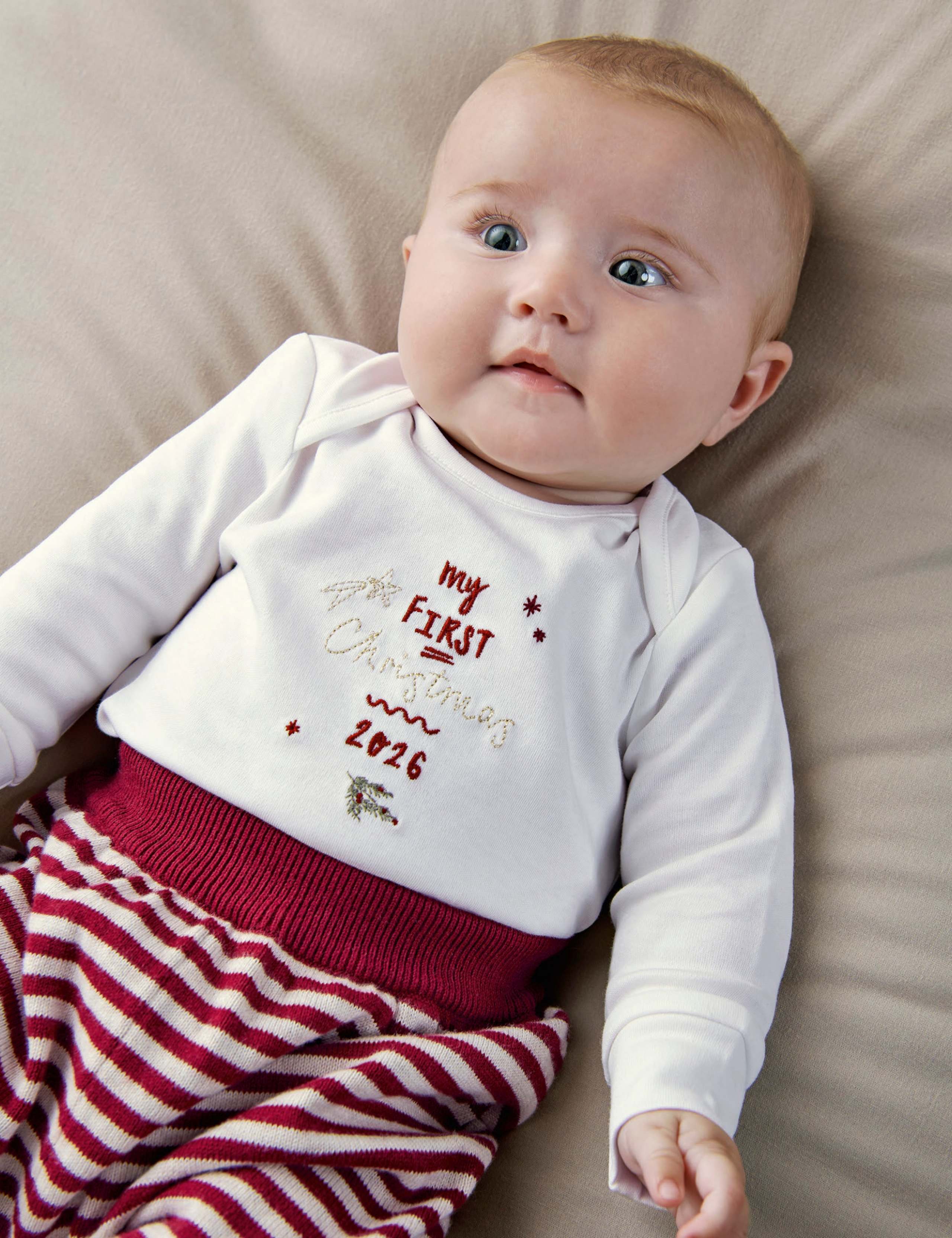 Pure Cotton My First Christmas Embroidered Bodysuit 3 of 7