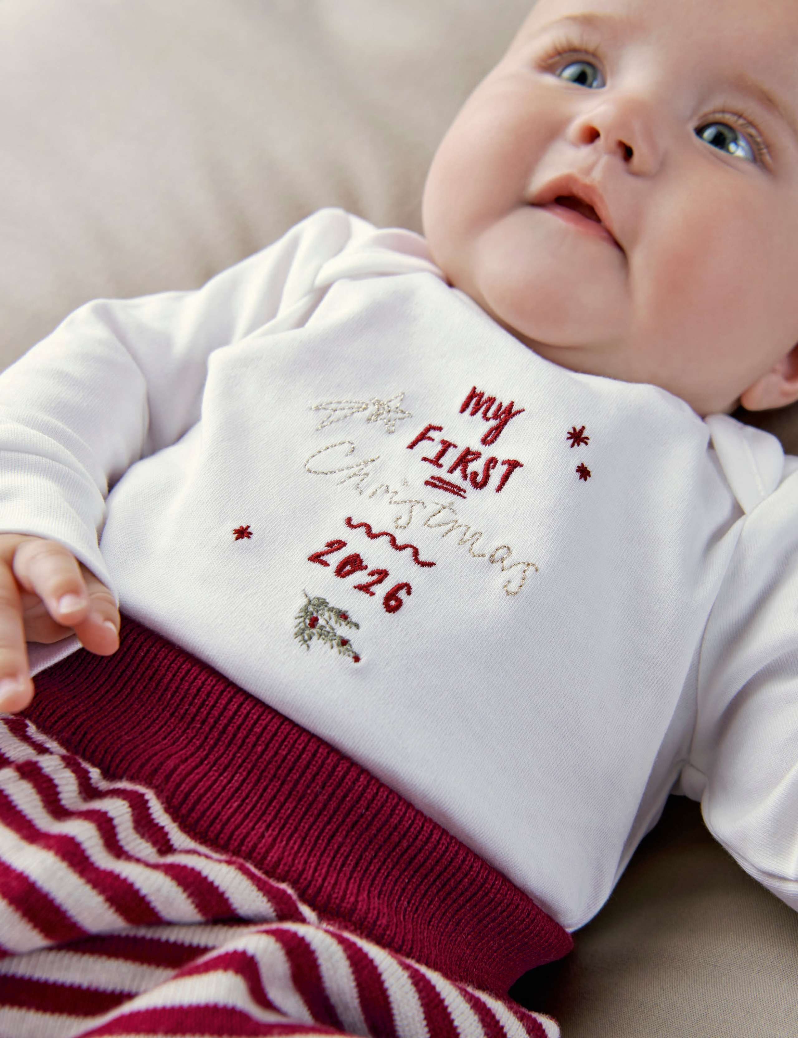 Pure Cotton My First Christmas Embroidered Bodysuit 4 of 7