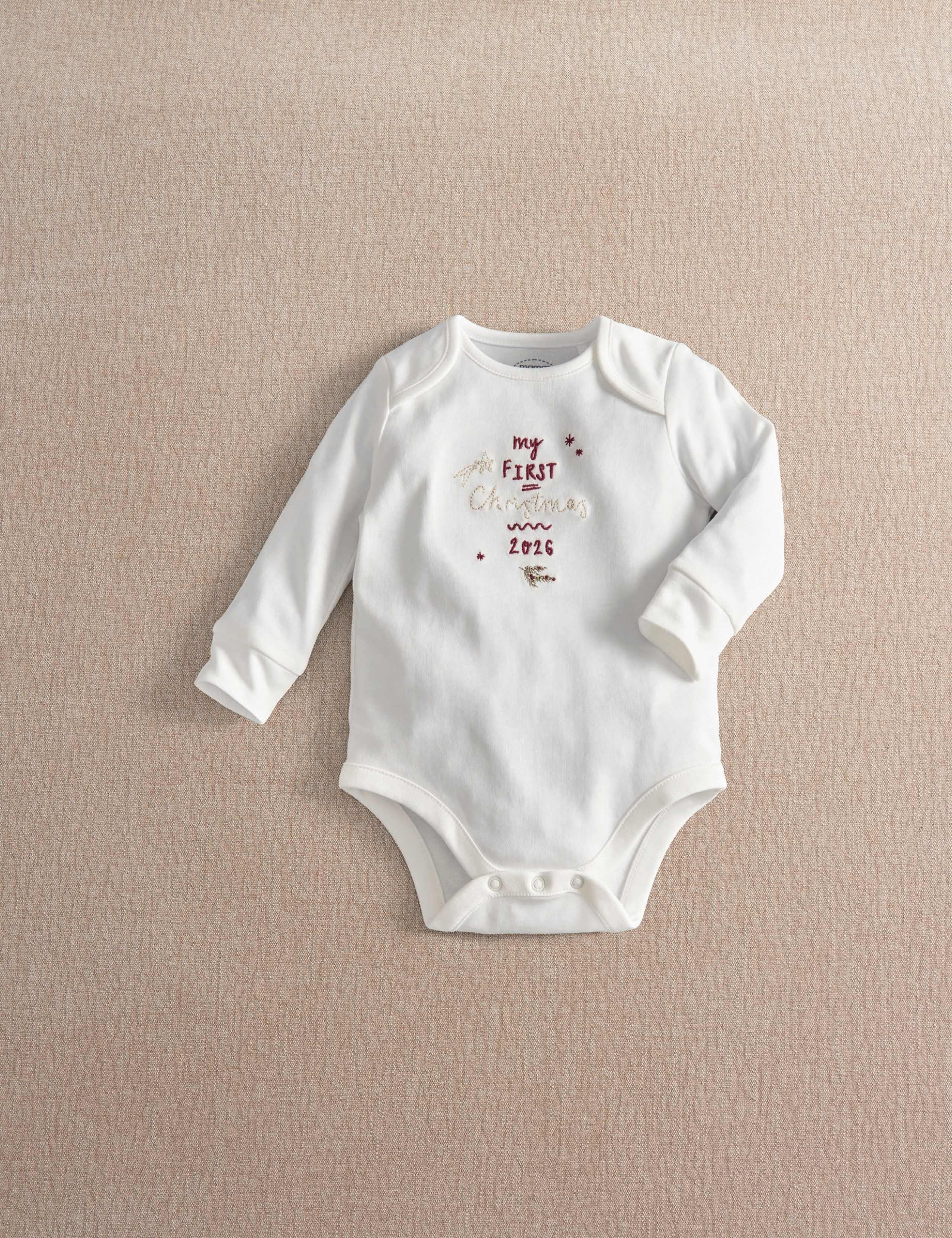 Pure Cotton My First Christmas Embroidered Bodysuit 6 of 7