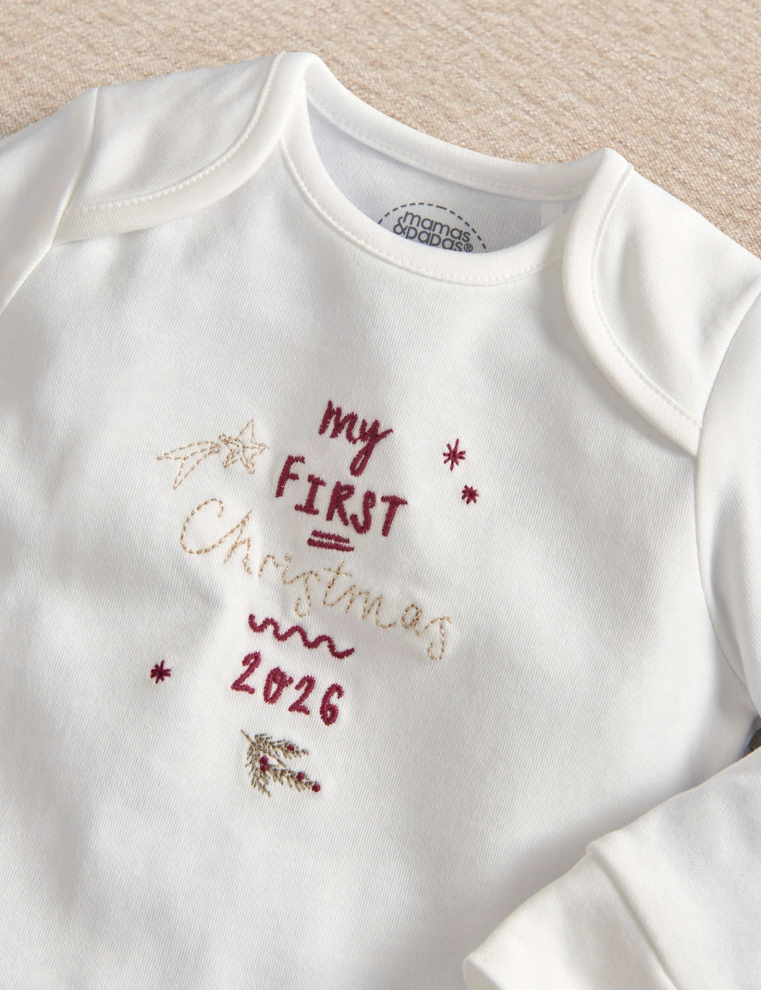 Pure Cotton My First Christmas Embroidered Bodysuit 7 of 7