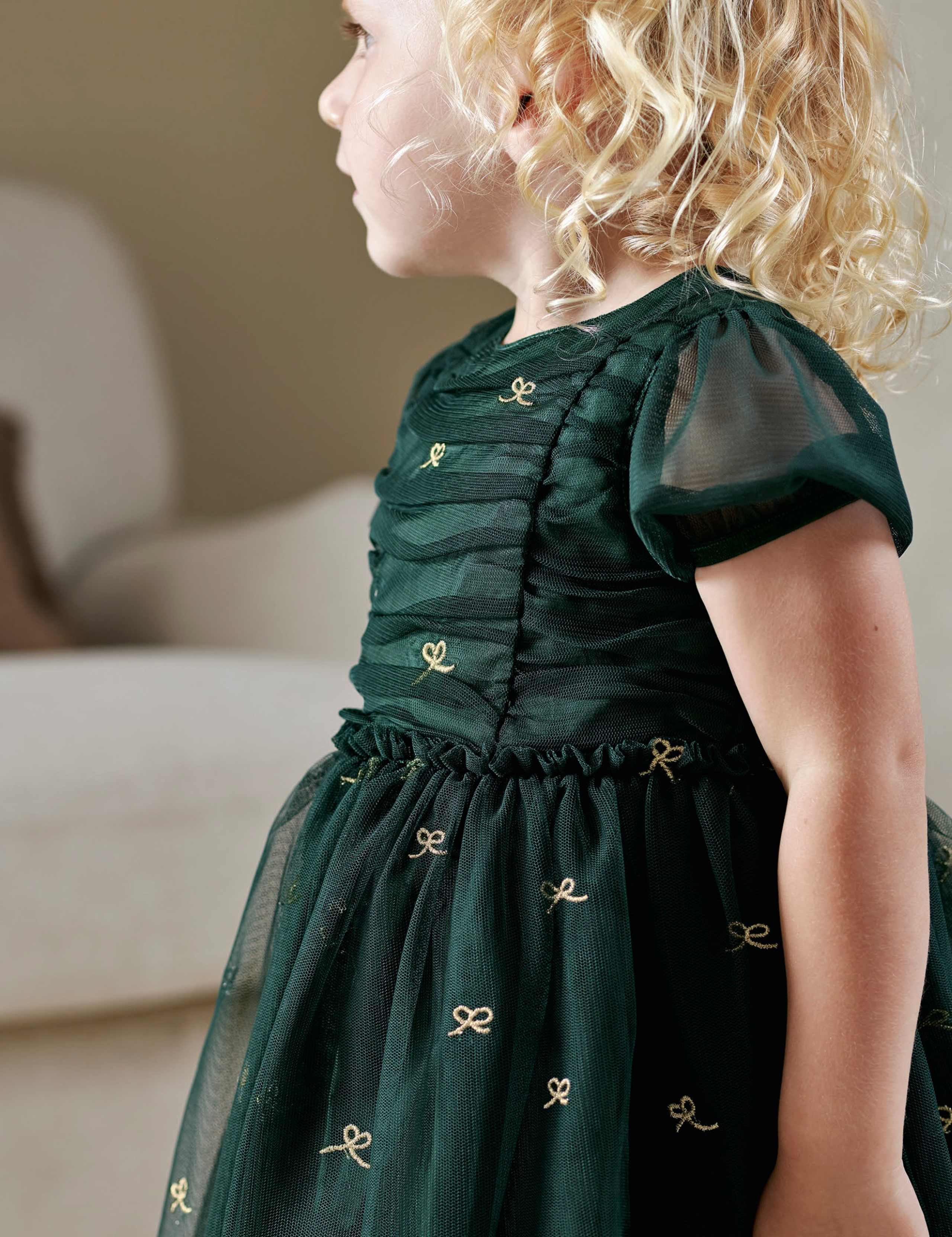 Embroidered Bow Party Dress (0-3 Yrs) 4 of 8