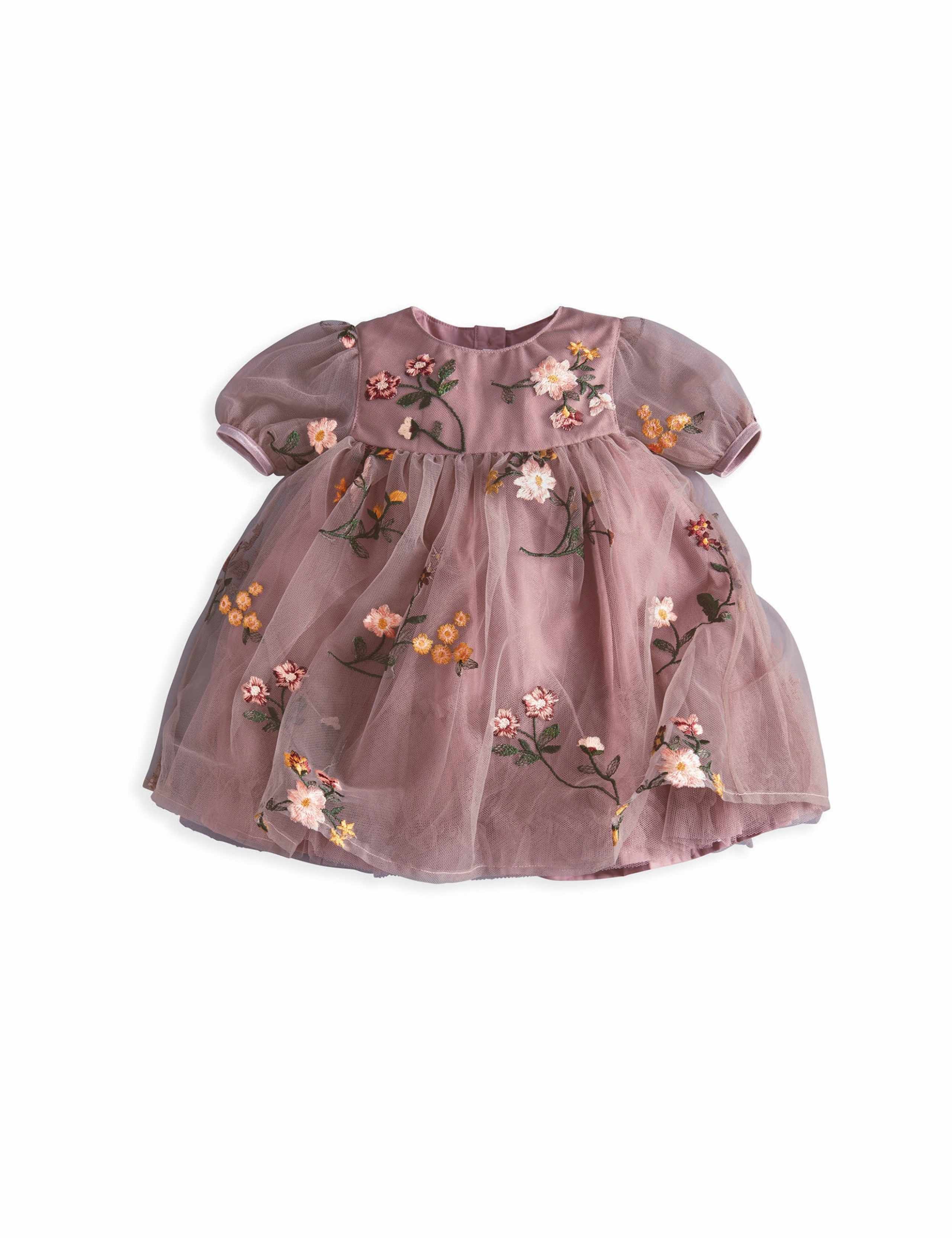 Floral Embroidered Layered Dress (0-3 Yrs) 2 of 4