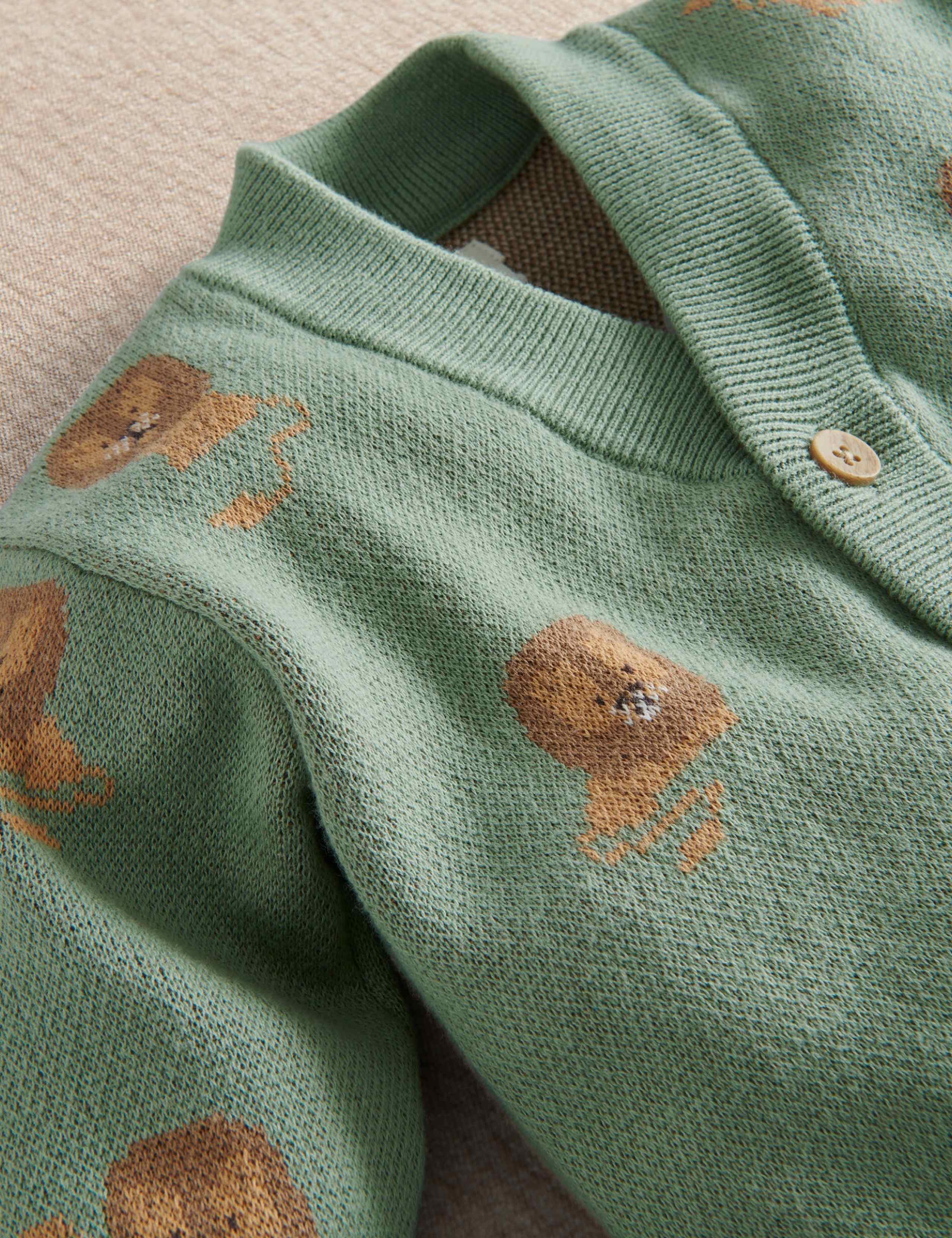 Pure Cotton Lion Knitted Cardigan 3 of 4