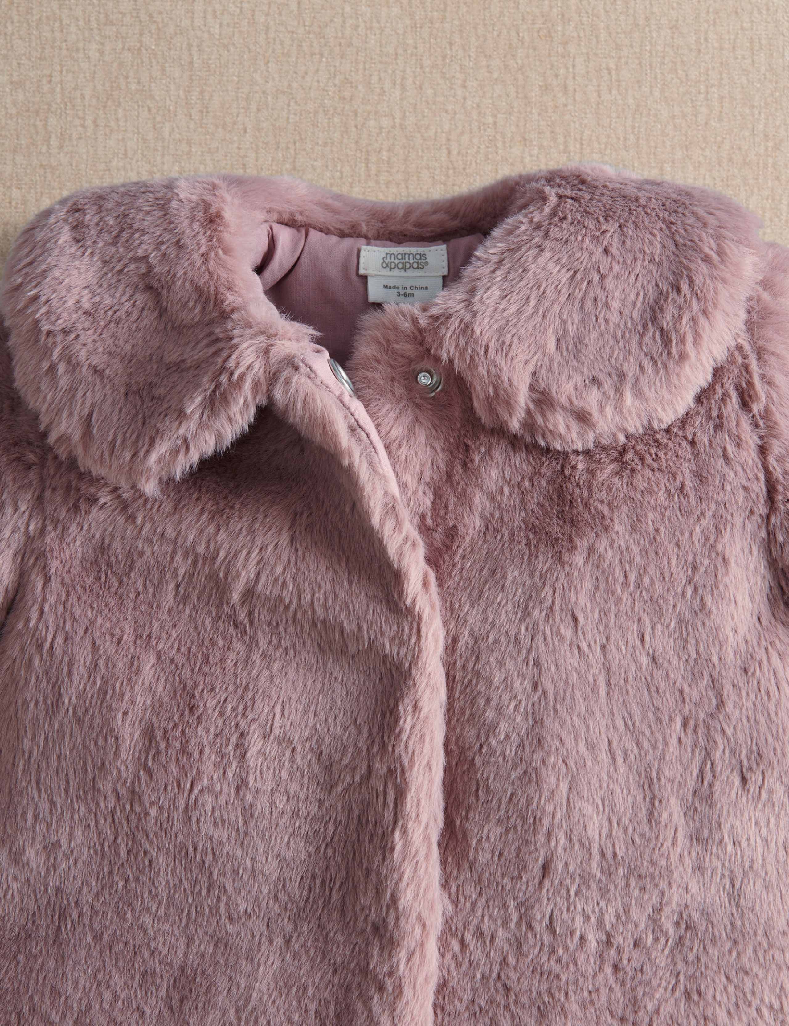 Faux Fur Peter Pan Collar Coat (0-3 Yrs) 3 of 5