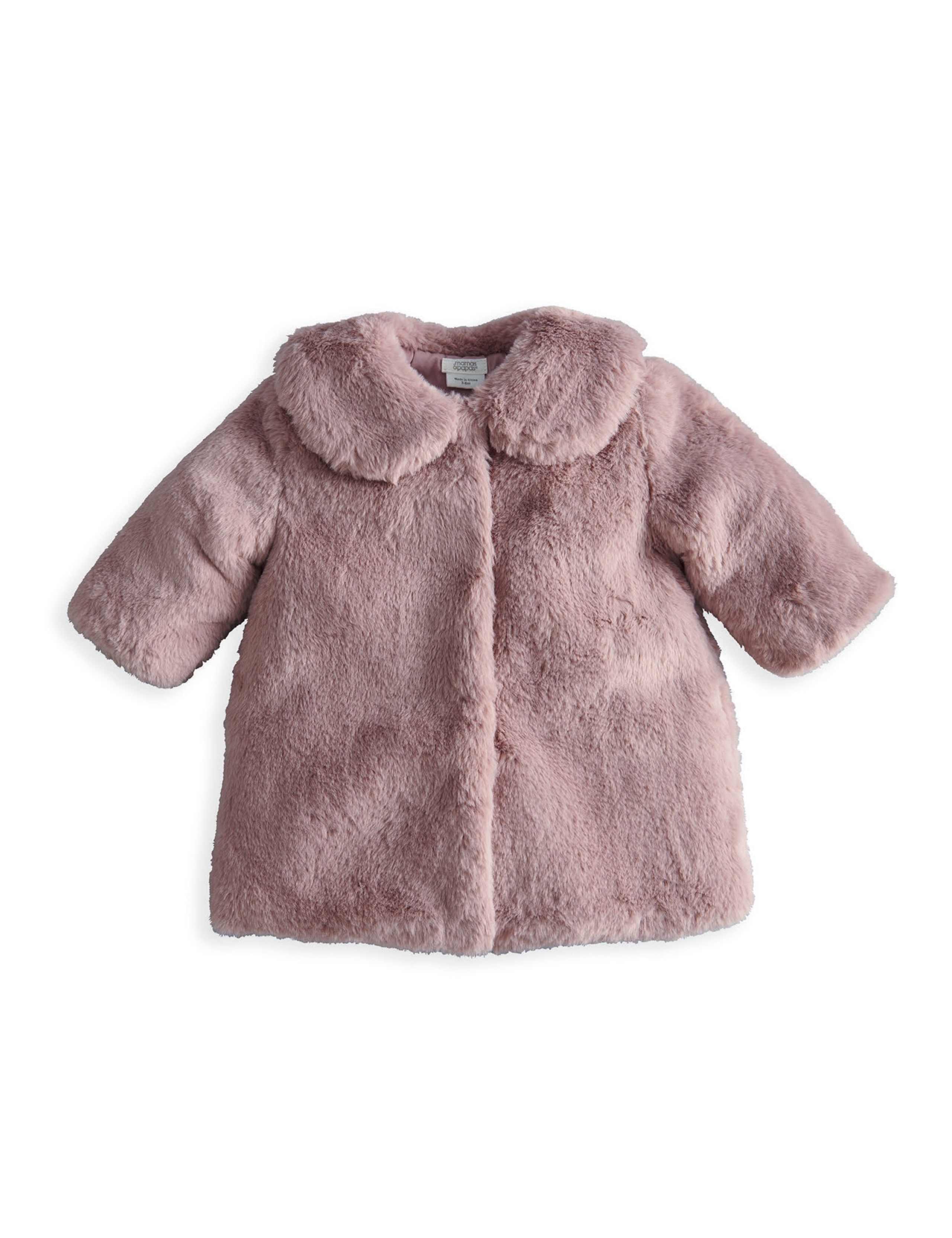 Faux Fur Peter Pan Collar Coat (0-3 Yrs) 2 of 5