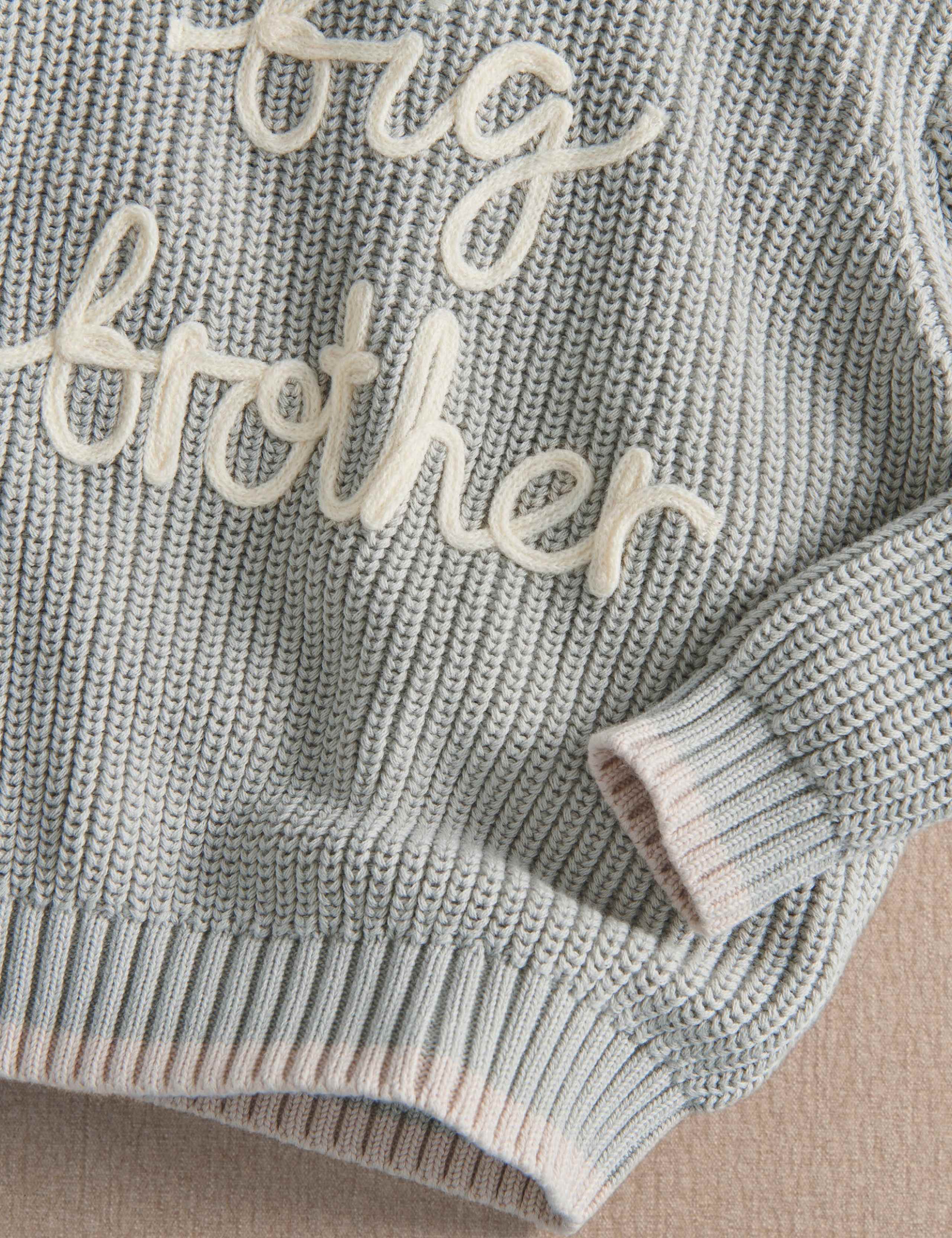Pure Cotton Cable Knit Big Brother Jumper (0-4 Yrs) 3 of 4