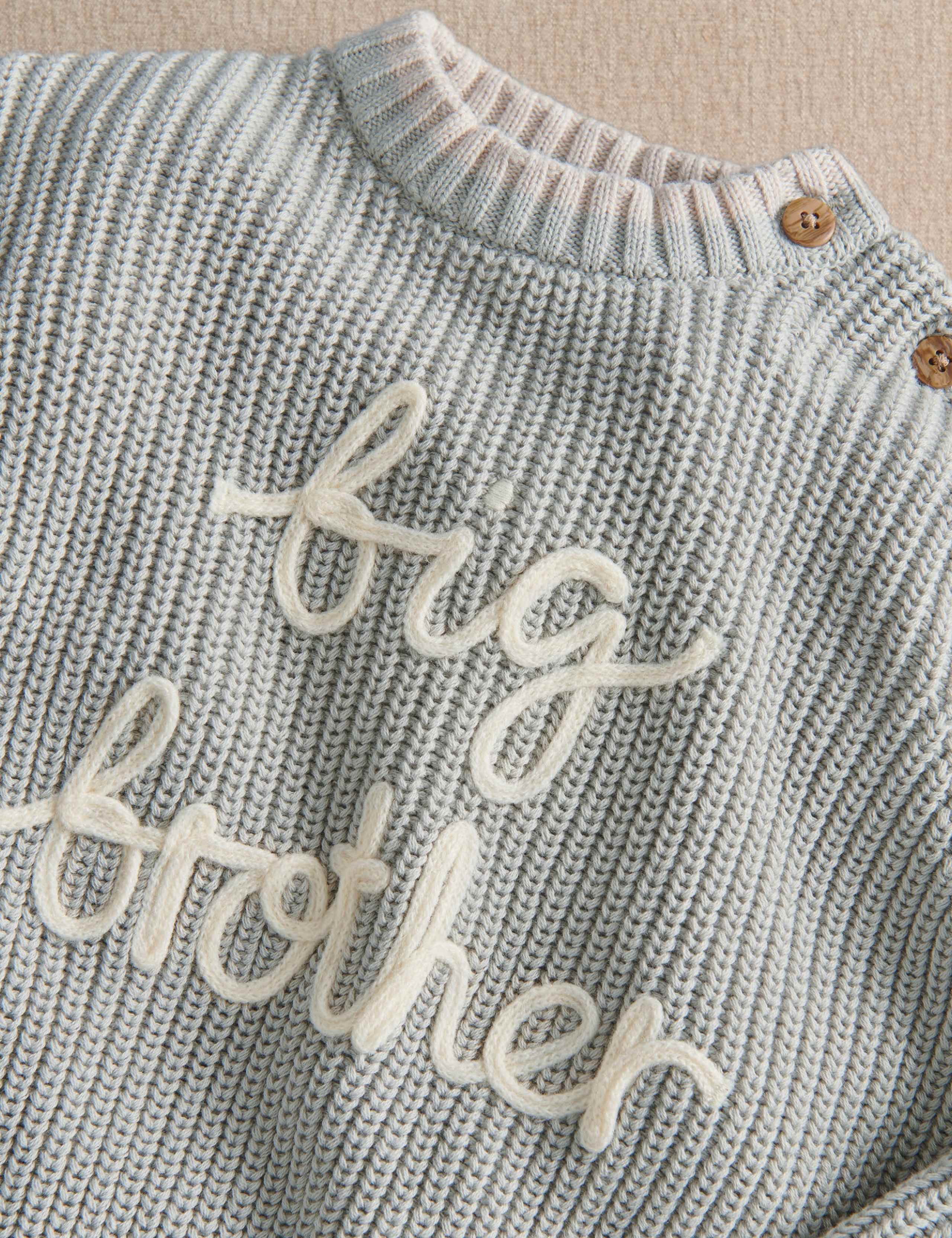 Pure Cotton Cable Knit Big Brother Jumper (0-4 Yrs) 4 of 4