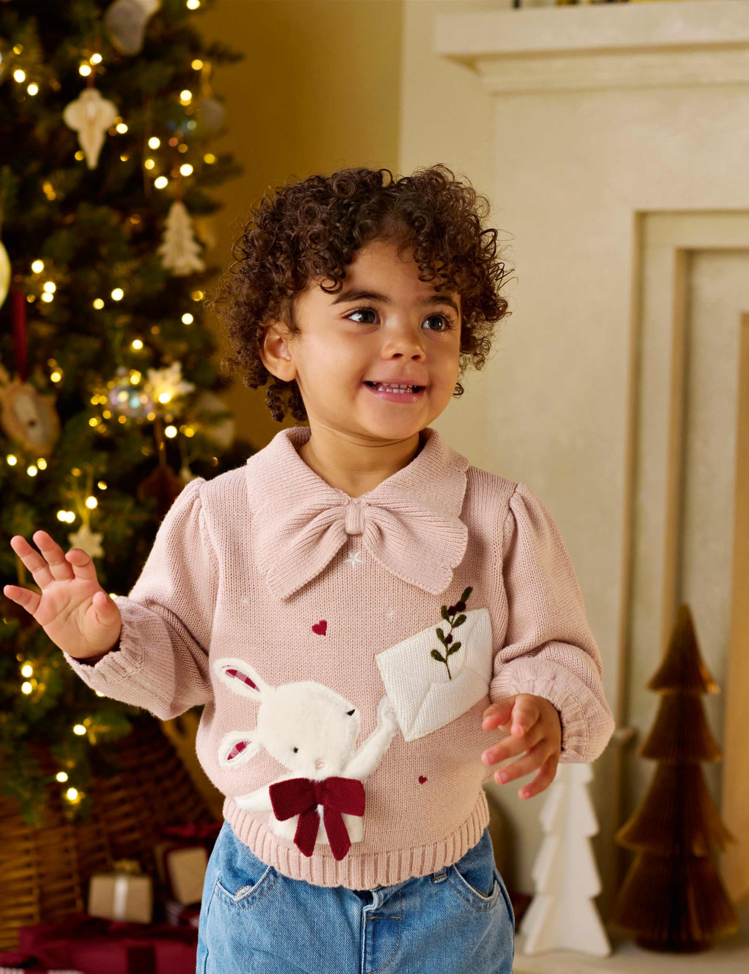 Christmas Bunny Knitted Jumper (0-3 Yrs) 1 of 8