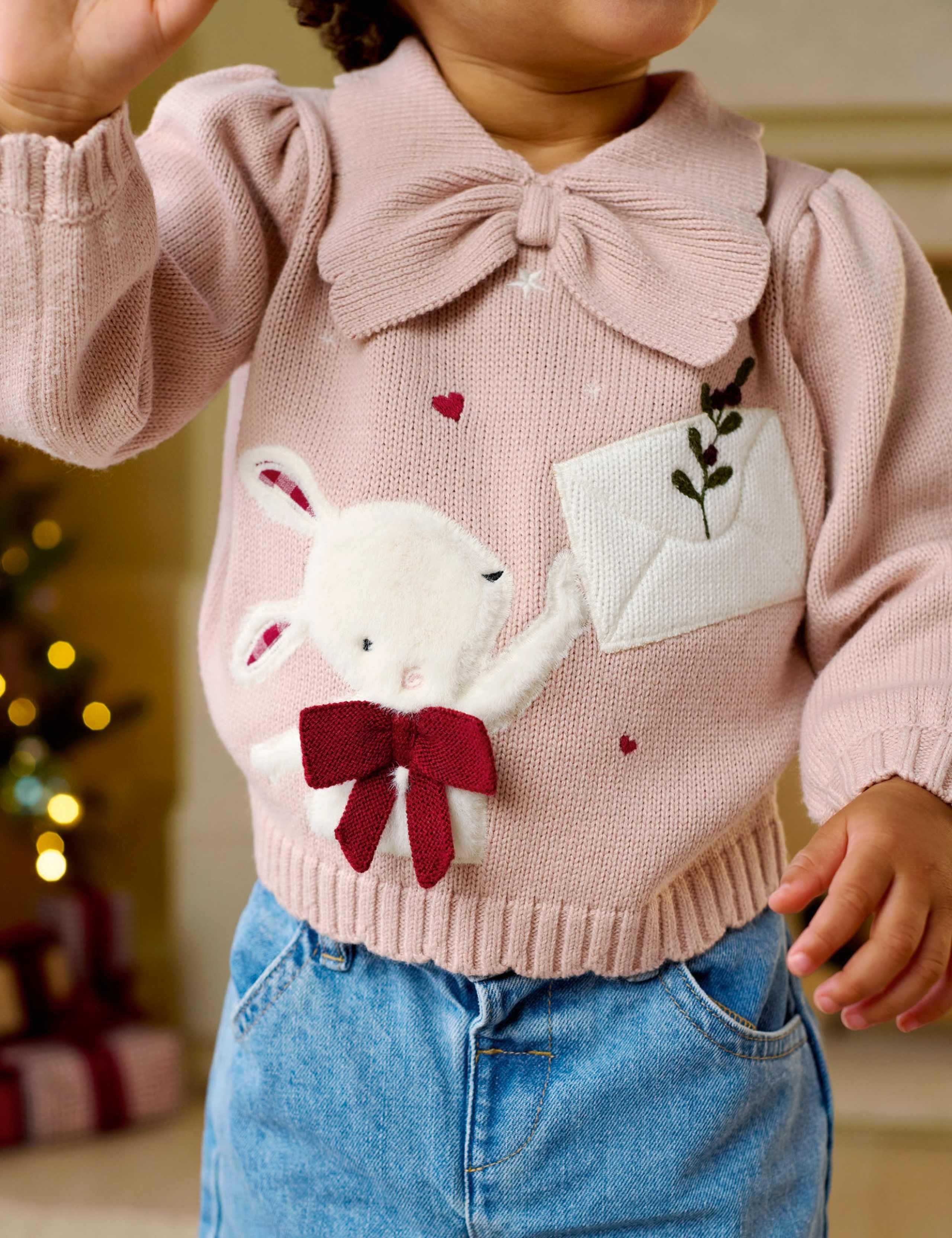 Christmas Bunny Knitted Jumper (0-3 Yrs) 5 of 8