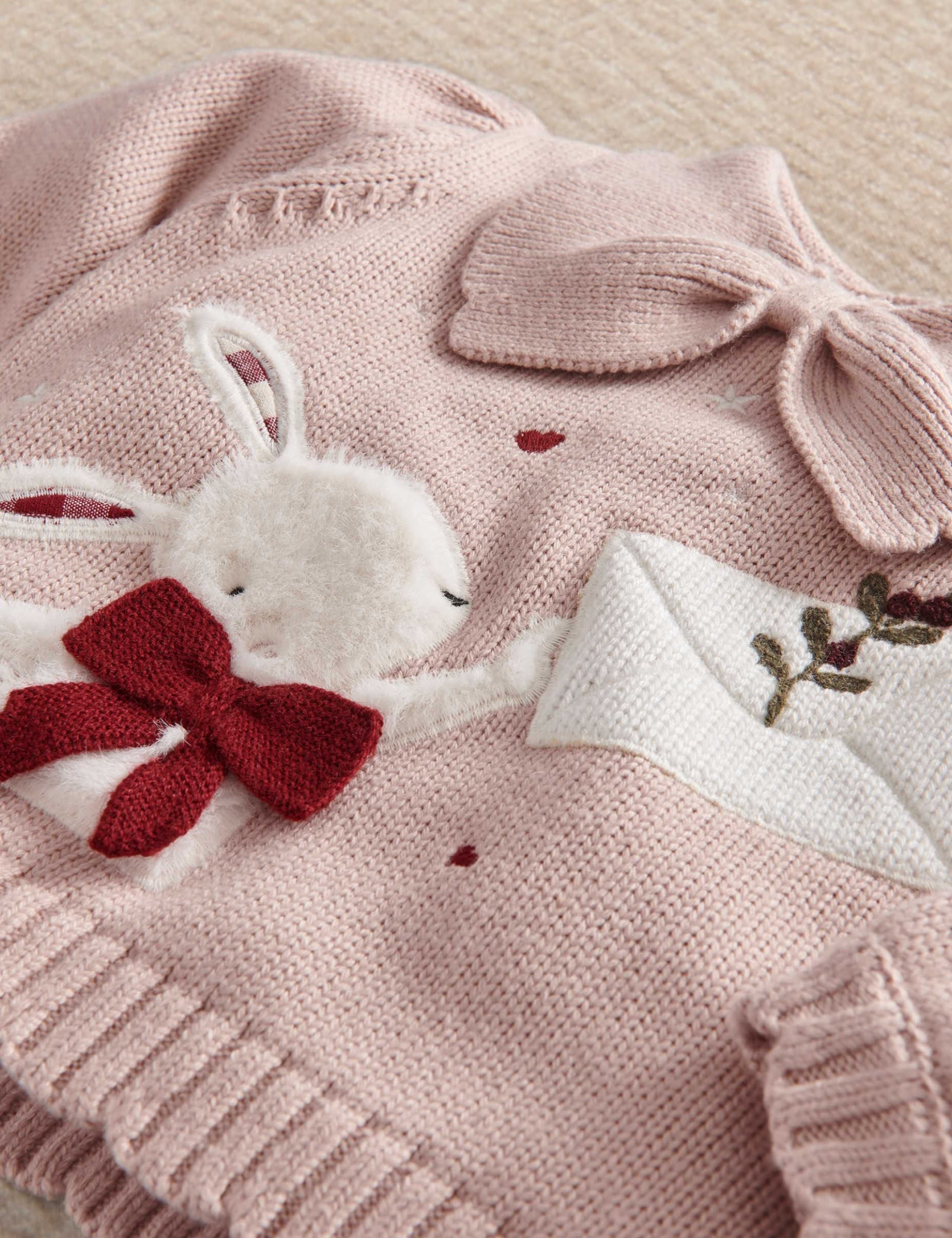 Christmas Bunny Knitted Jumper (0-3 Yrs) 6 of 8