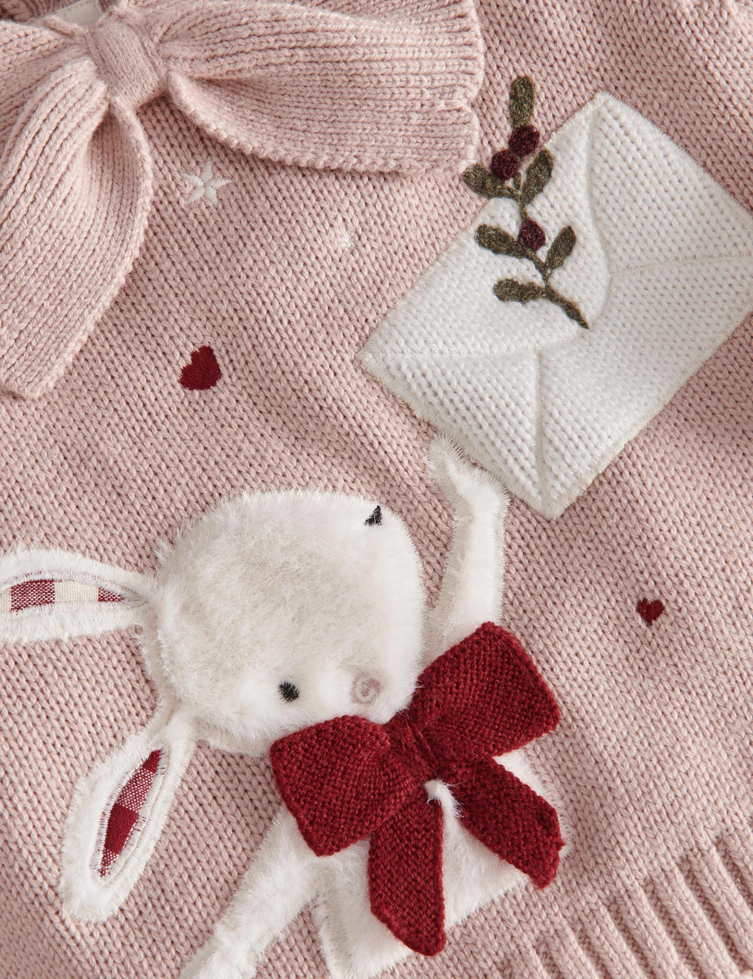Christmas Bunny Knitted Jumper (0-3 Yrs) 7 of 8