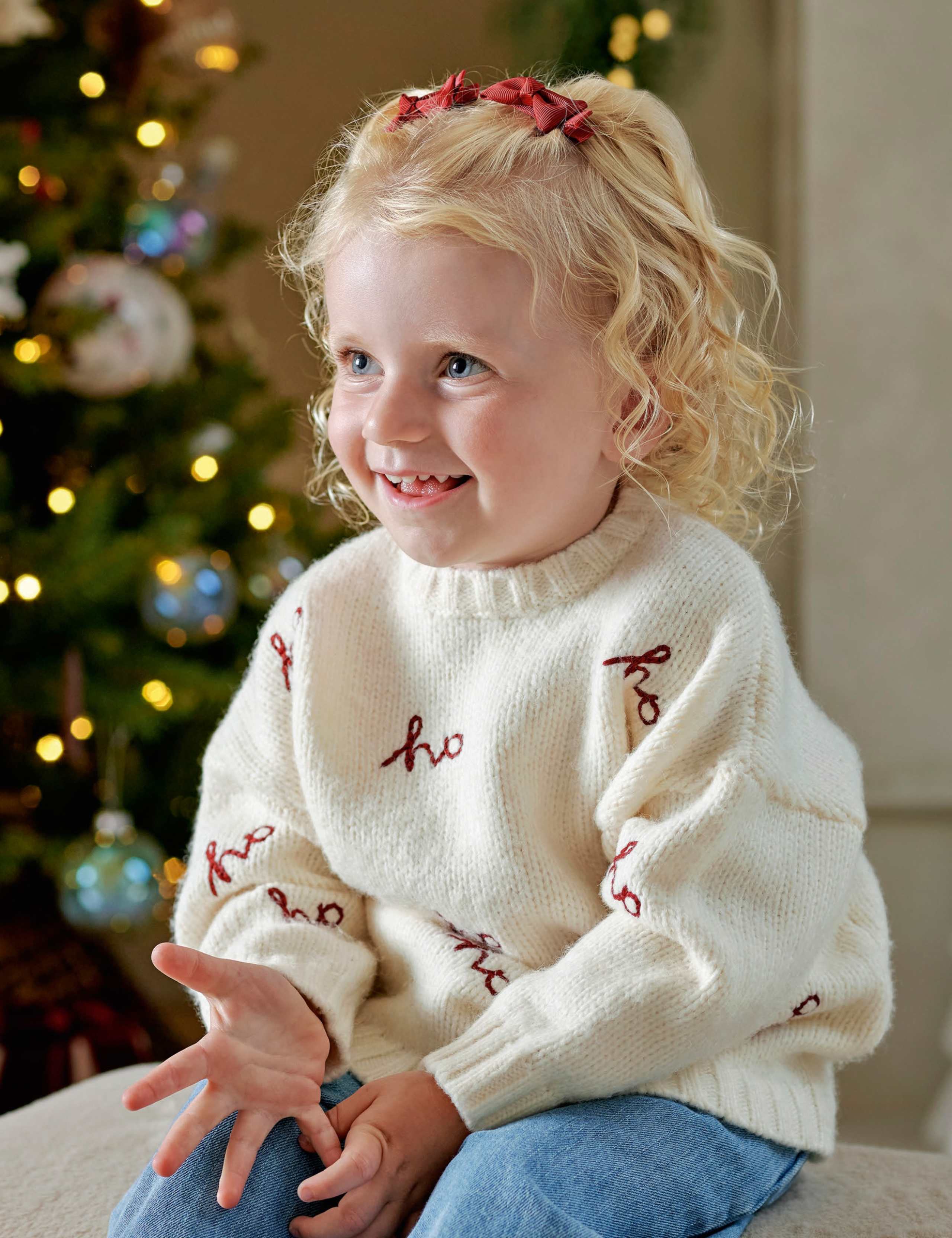Pure Cotton Ho Ho Ho Christmas Jumper (0-3 Yrs) 3 of 8