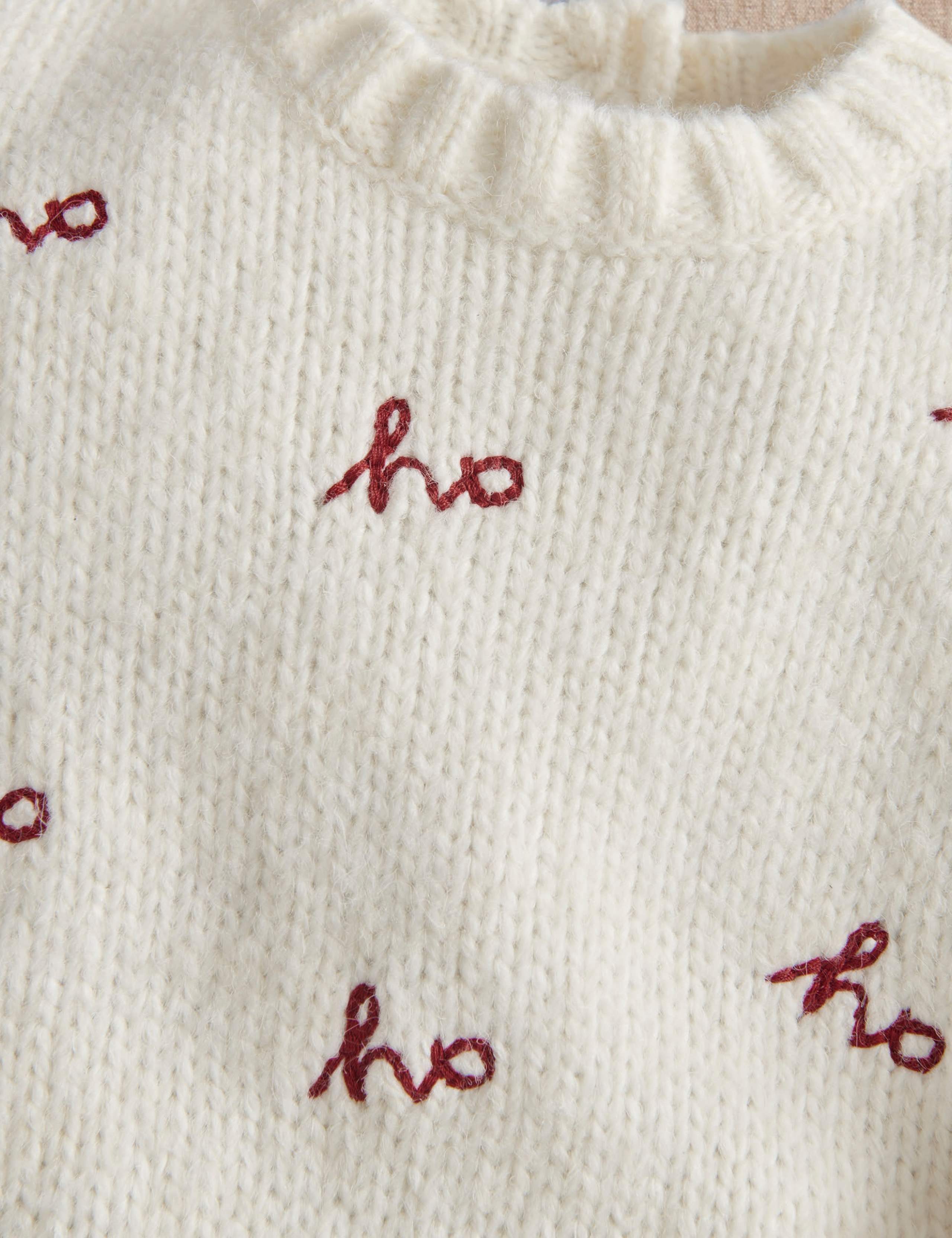 Pure Cotton Ho Ho Ho Christmas Jumper (0-3 Yrs) 6 of 8