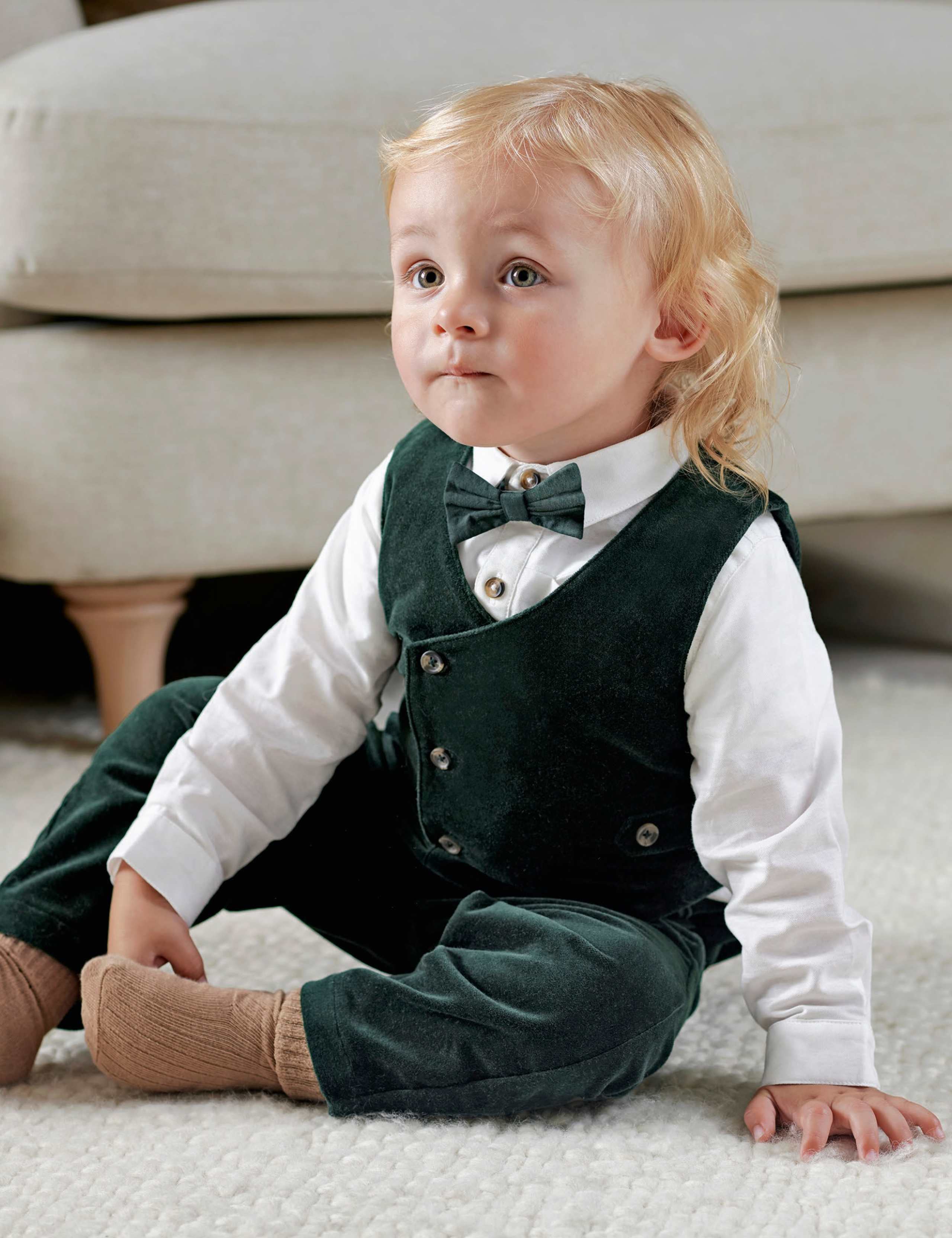 4pc Pure Cotton Waistcoat Suit (0-3 Yrs) 4 of 7
