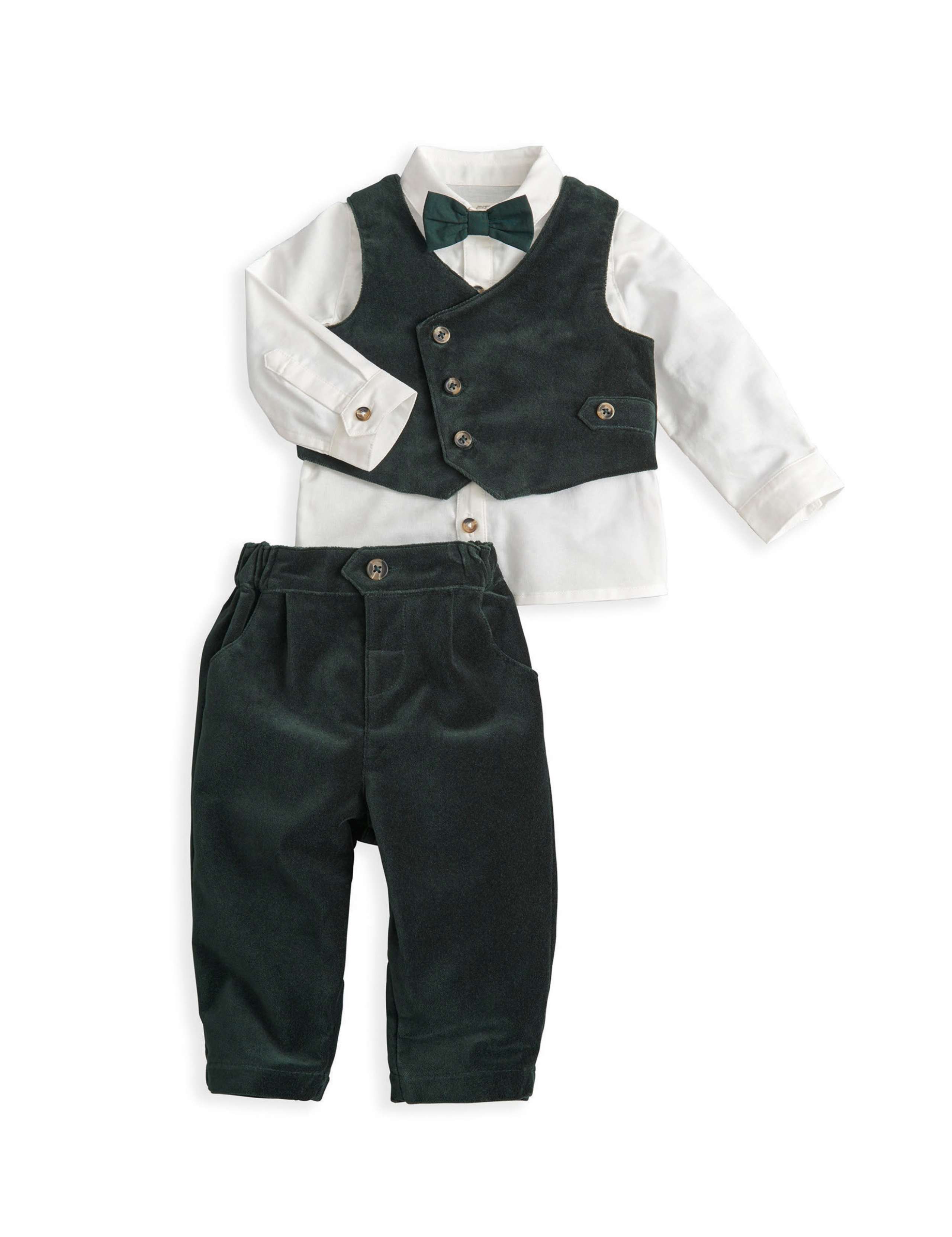 4pc Pure Cotton Waistcoat Suit (0-3 Yrs) 2 of 7