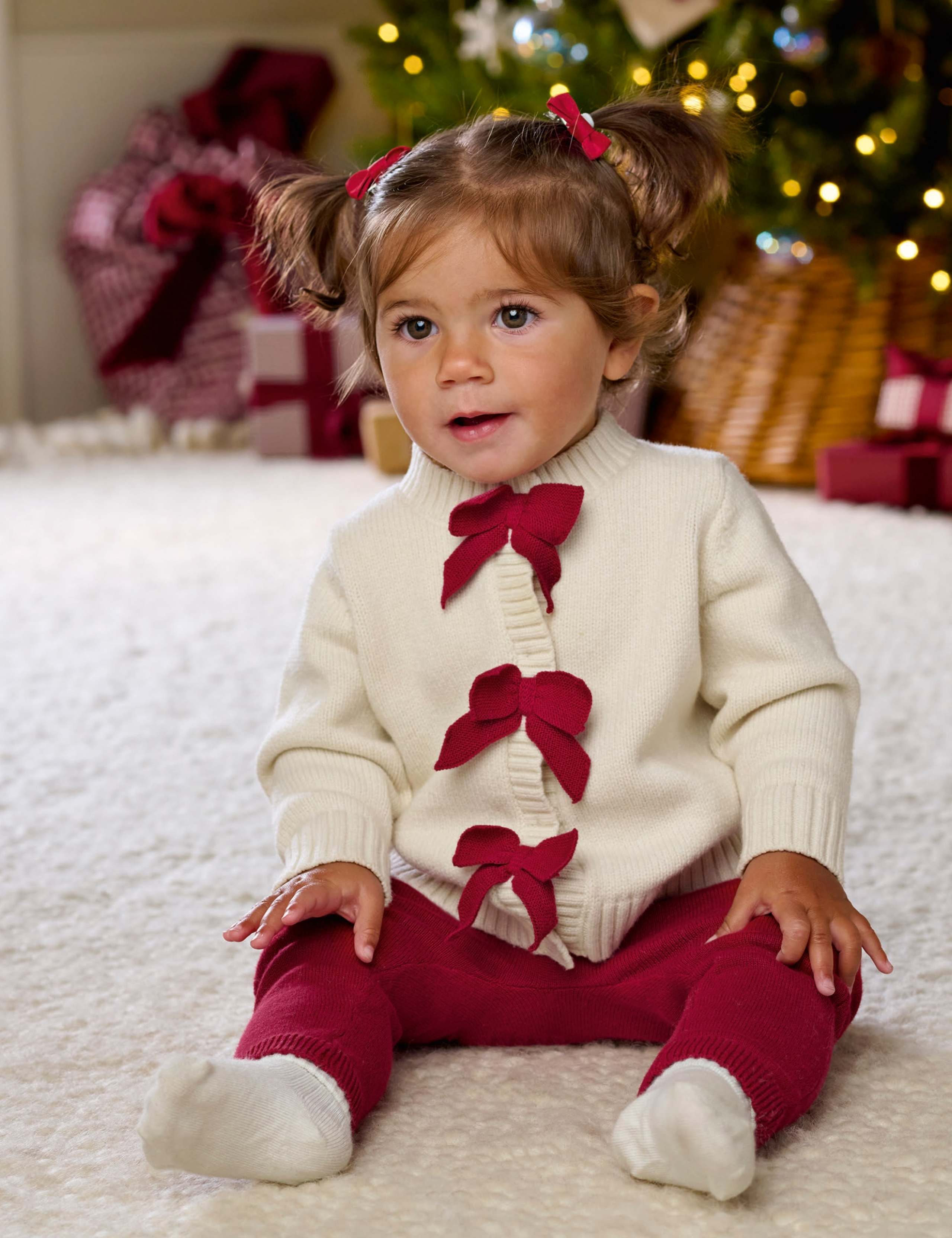 Cotton Blend Christmas Cardigan & Legging Set 1 of 7