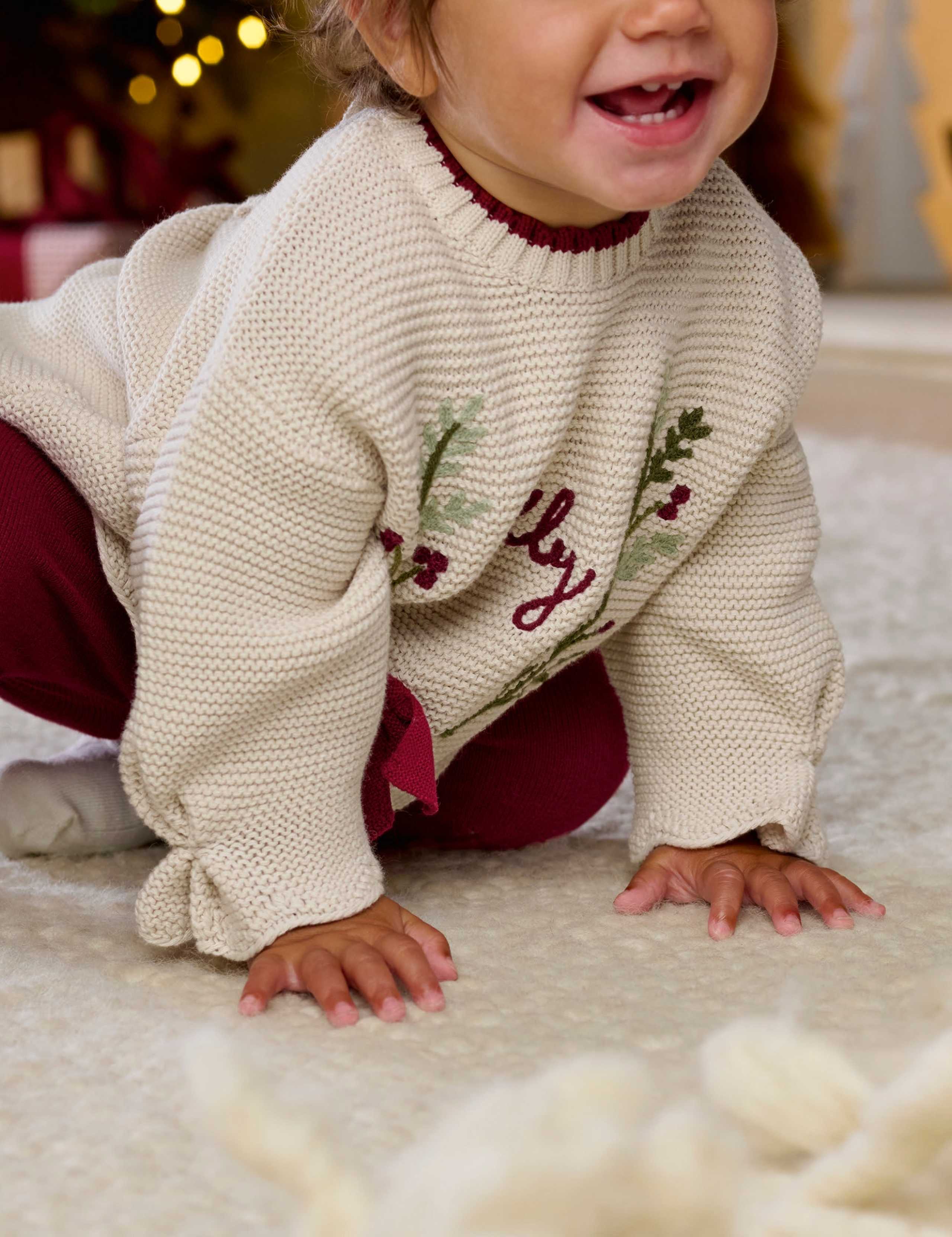 Pure Cotton Jolly Knitted Jumper And Leggings Set 5 of 9