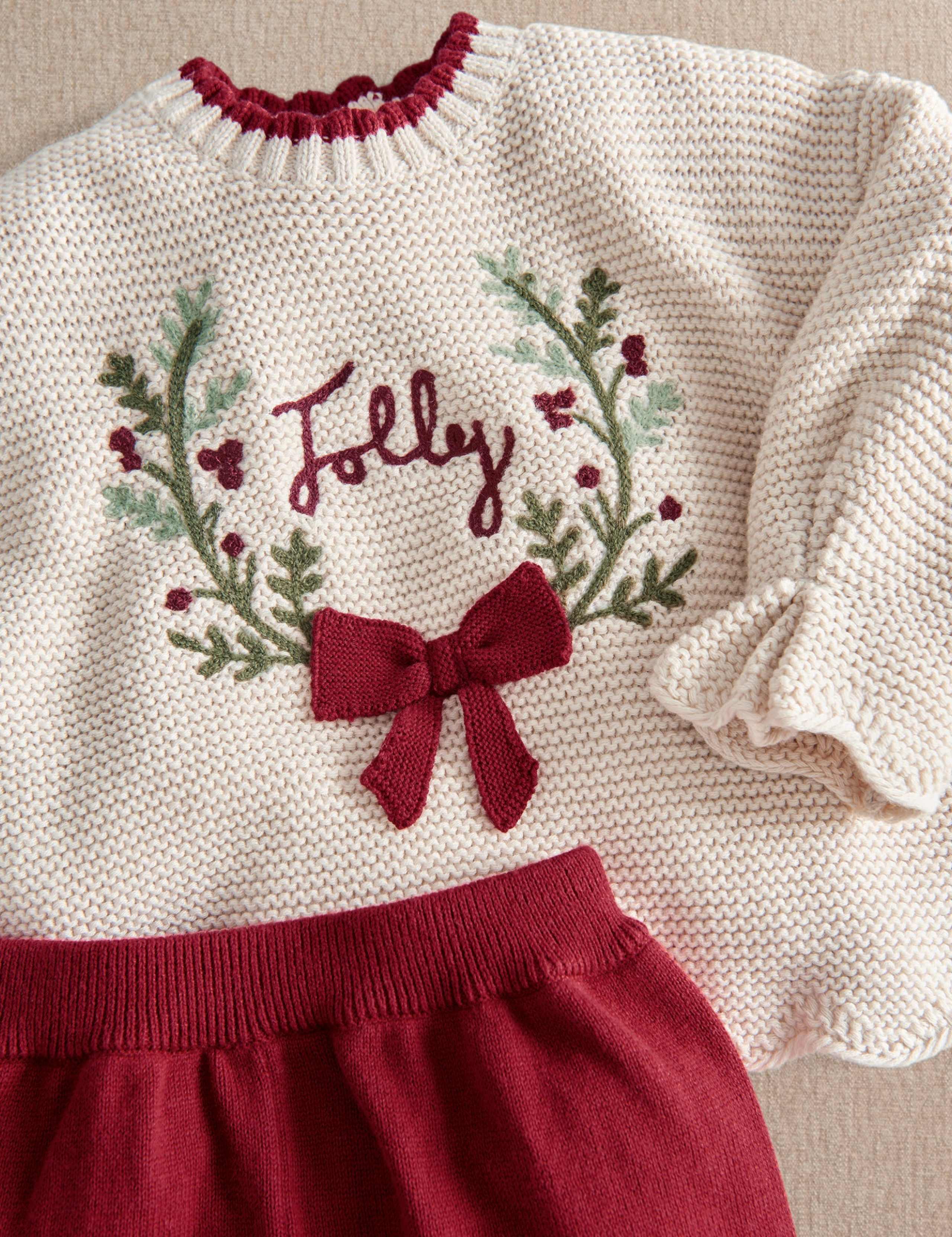 Pure Cotton Jolly Knitted Jumper And Leggings Set 9 of 9