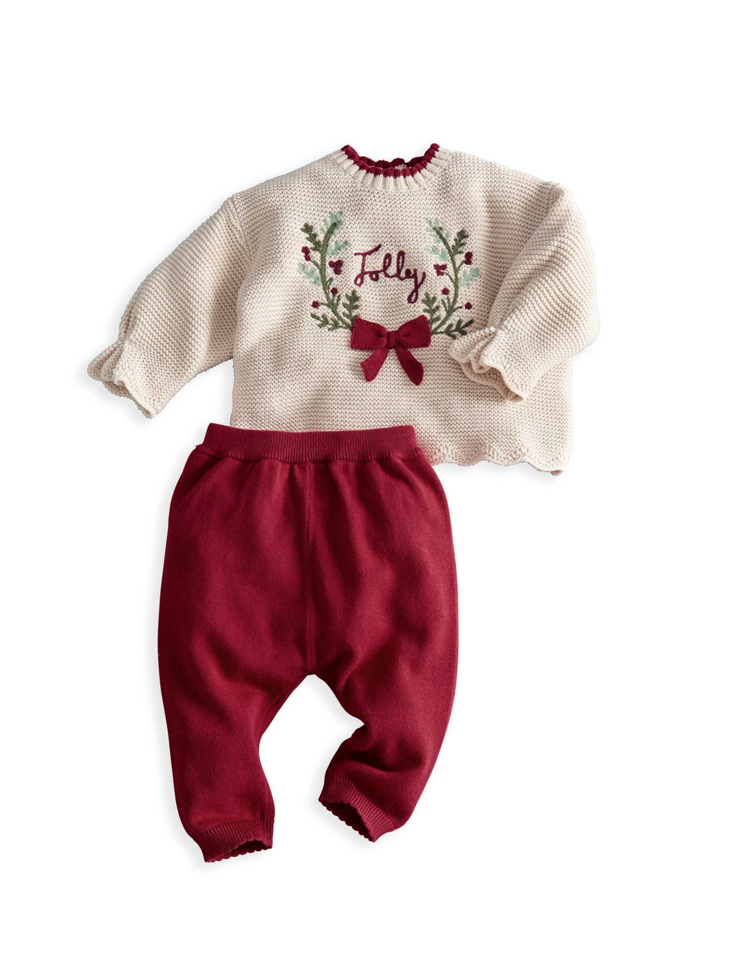 Pure Cotton Jolly Knitted Jumper And Leggings Set 2 of 9