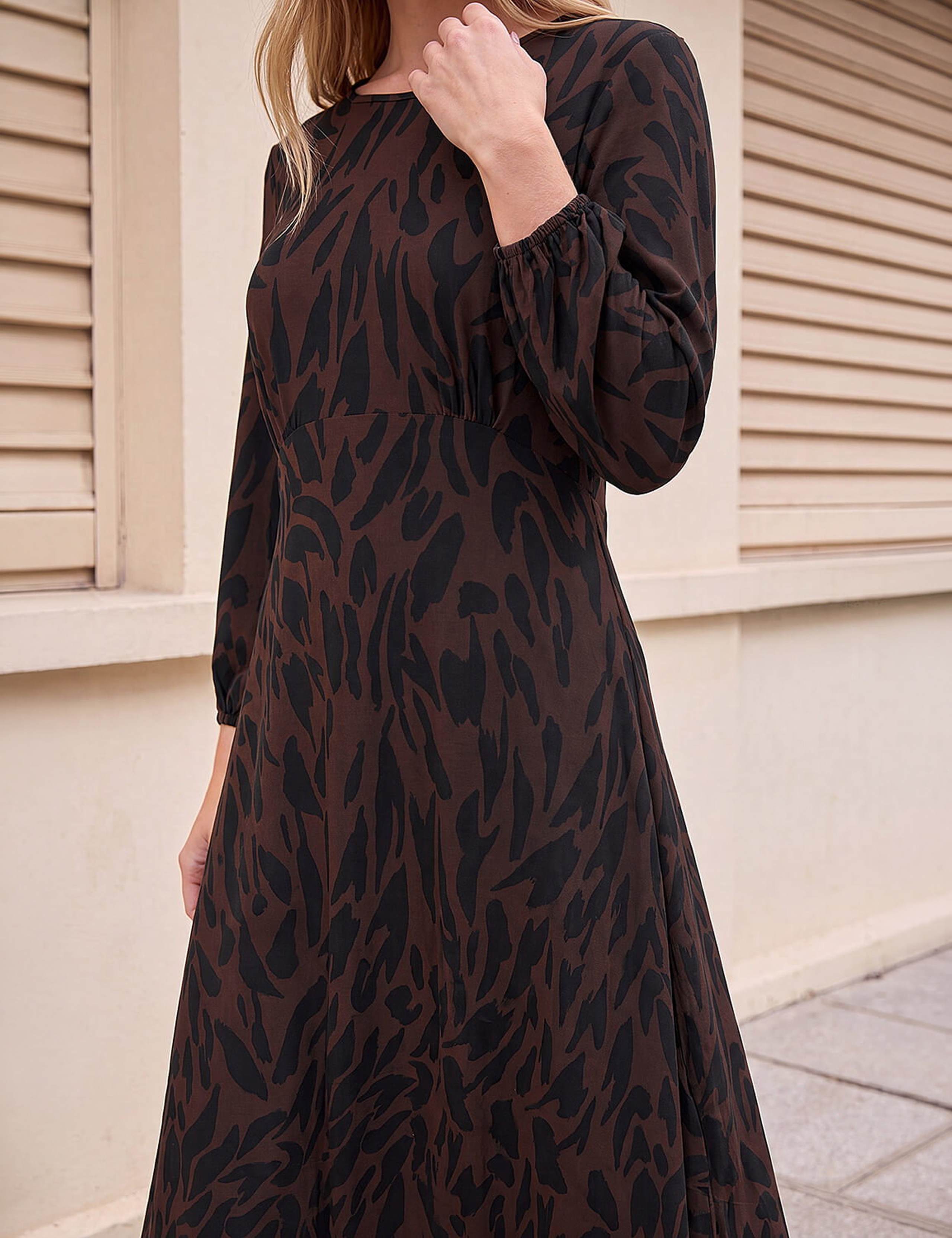 Animal Print A-Line Midi Dress 3 of 3